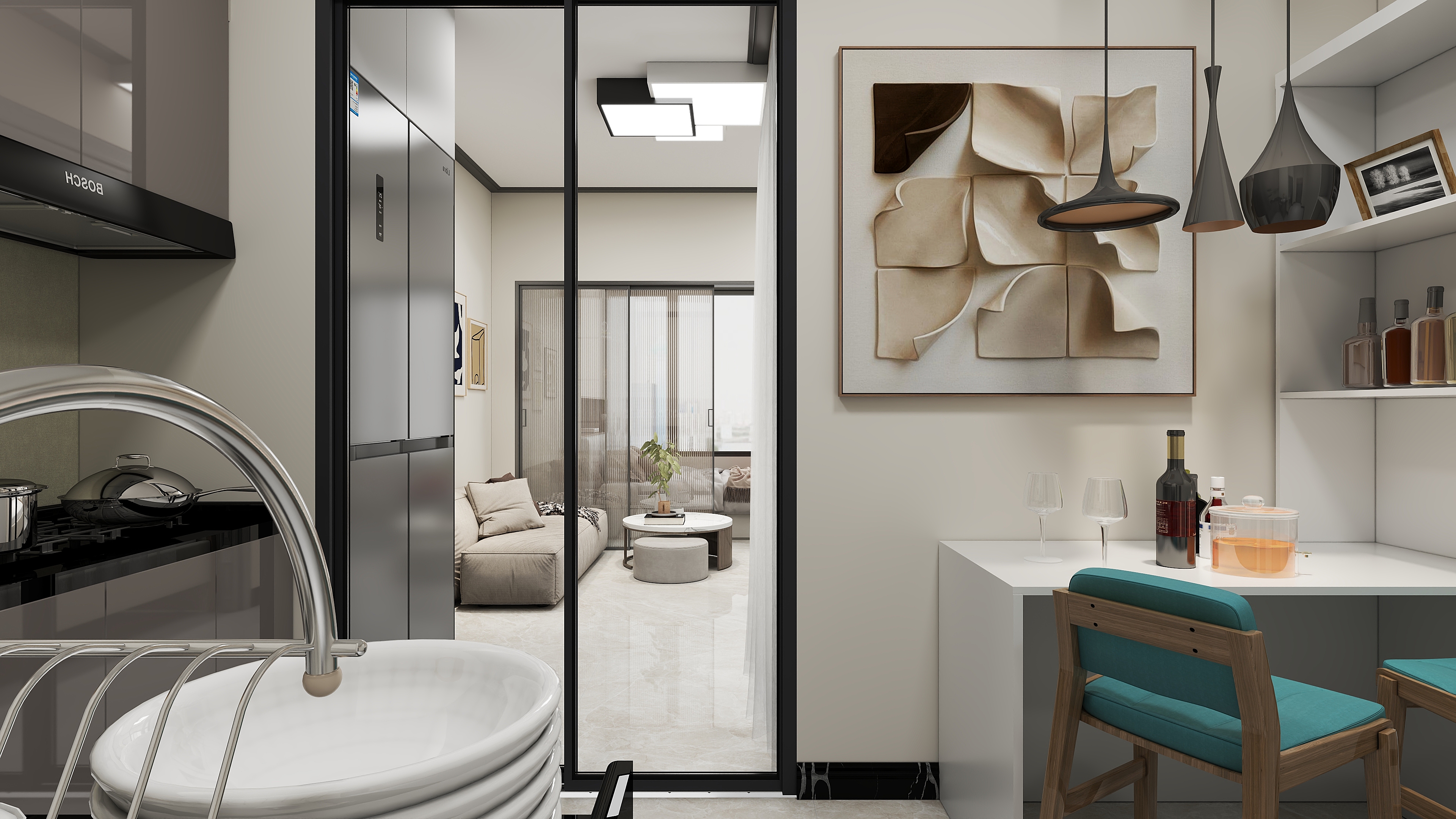 设计师Sonny-自由港湾公寓现代简约43㎡2室-装修设计方案