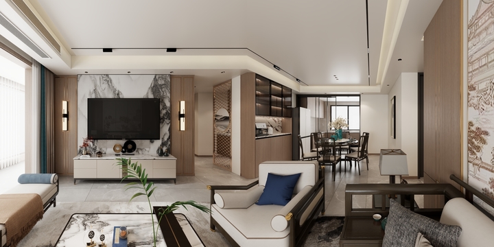 室内设计师Mr徐-新中式101三室两厅-装修设计方案