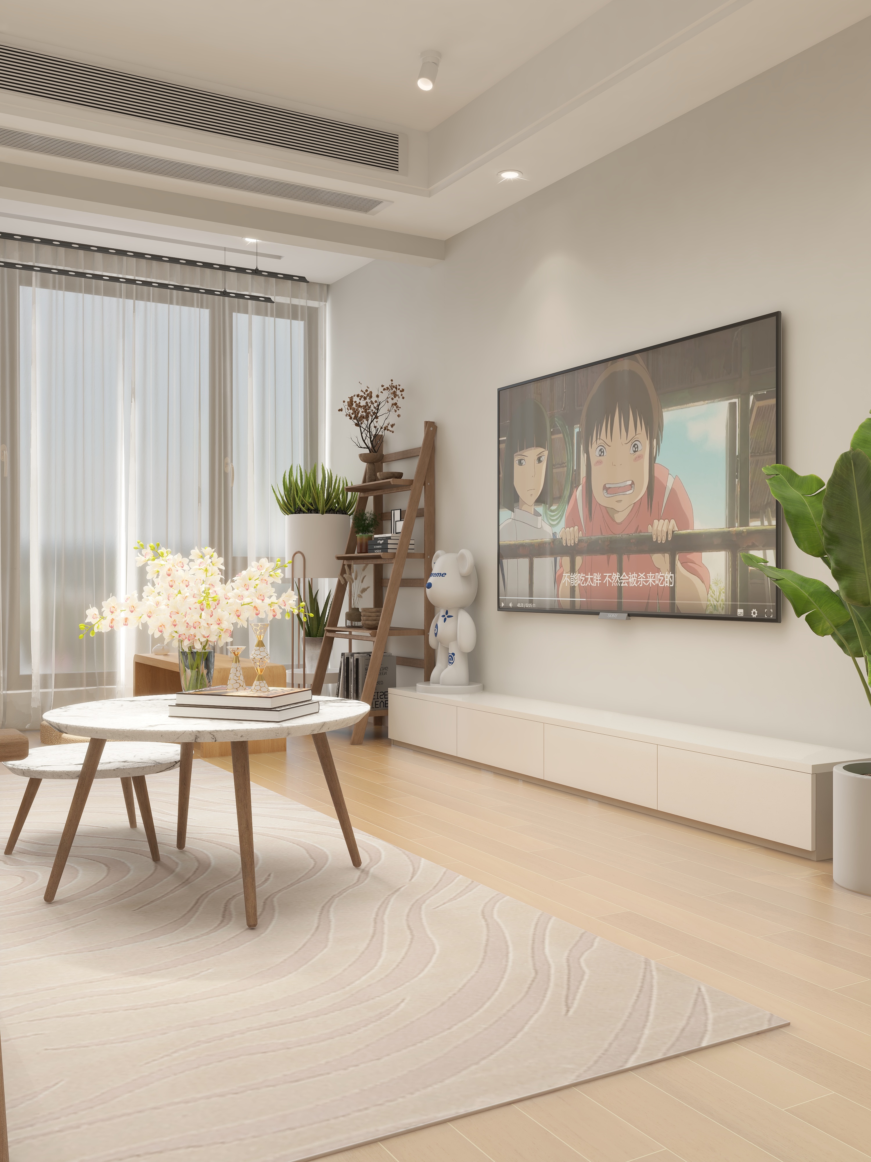 壹诺设计工作室-98㎡3室-原木风装修效果图