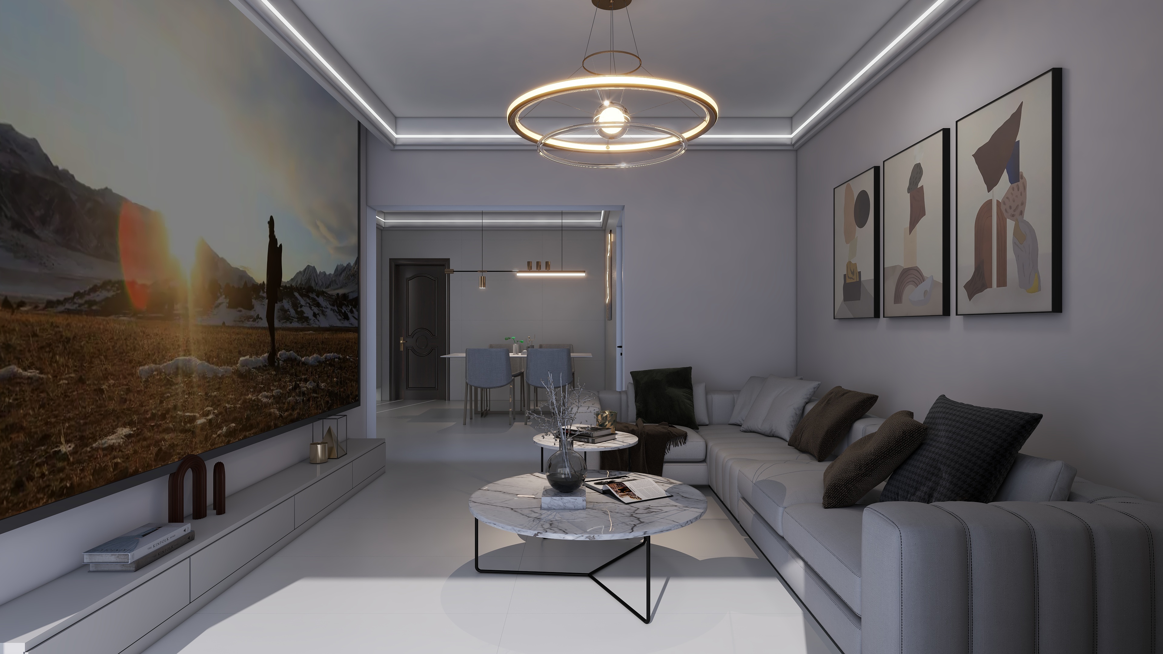 设计裴工UZFA-91㎡2室两厅的奶油风格-装修设计方案