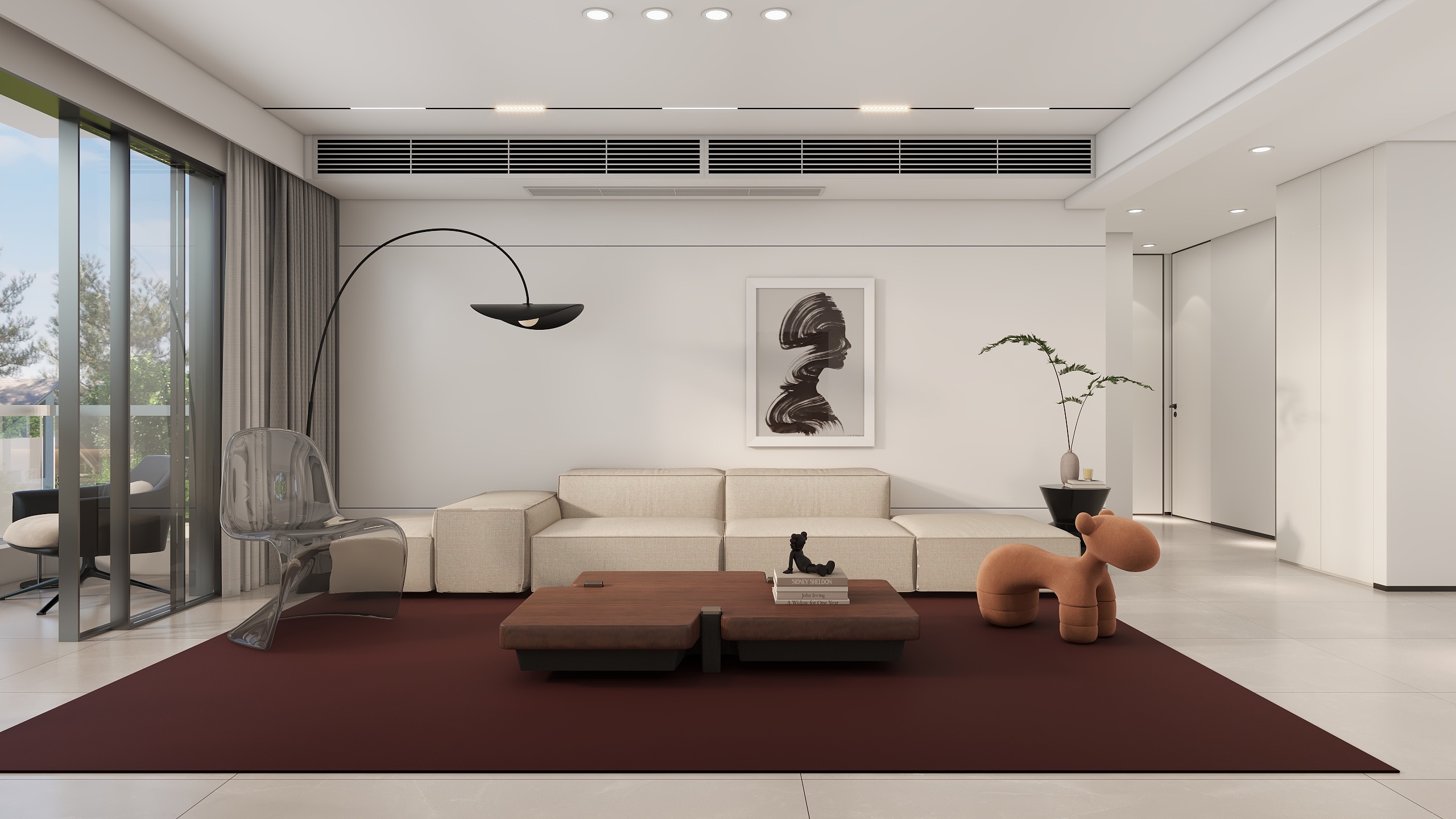 李青越-142方意式极简四居室装修效果图