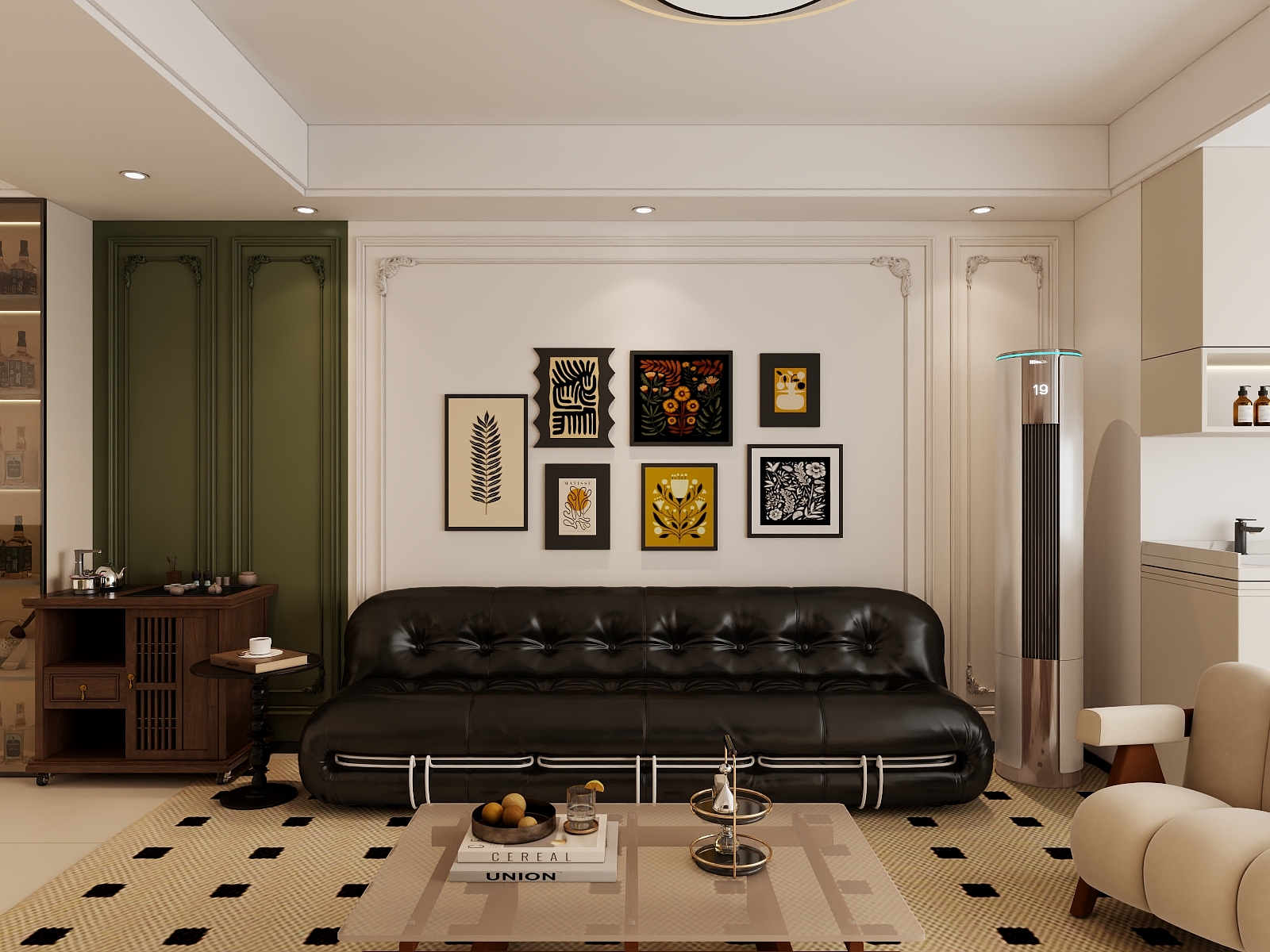 吴爽-112m²法式复古风格装修效果图