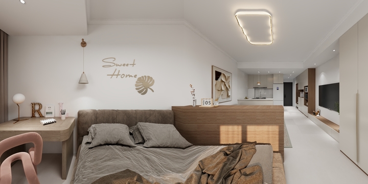 隆韵装饰-东方新天地小户型--奶油风-装修设计方案