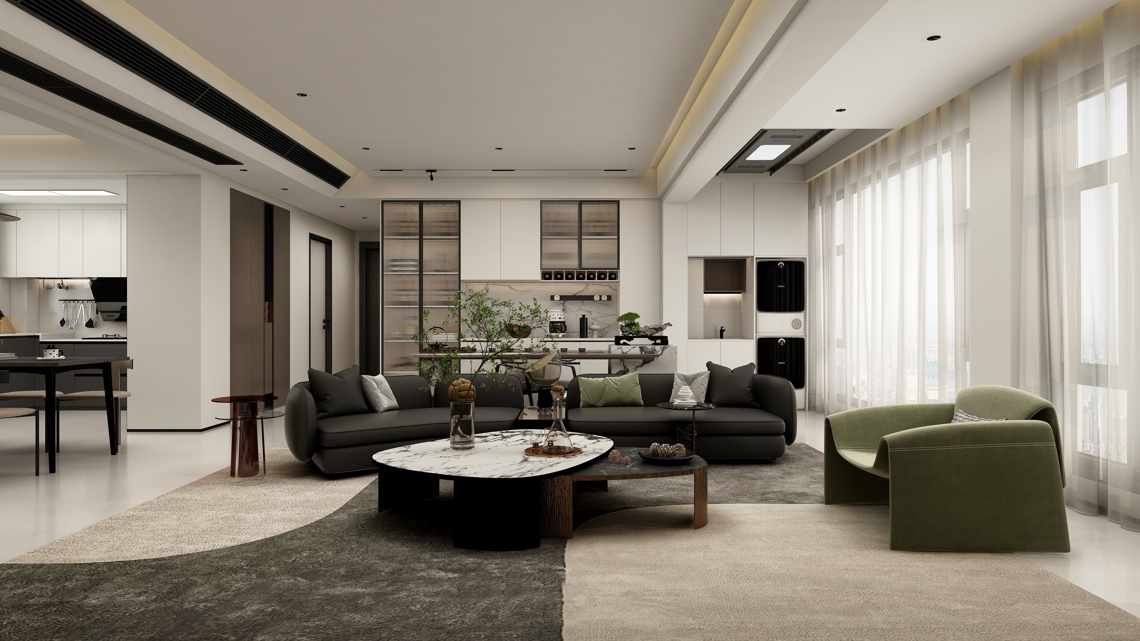 张煜强煜境设计-148平米现代简约四房装修效果图