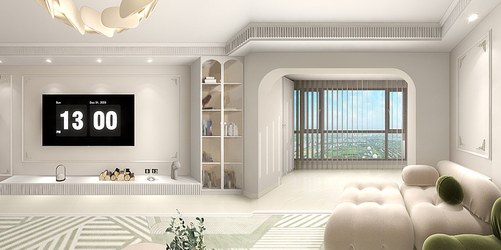 装修H设计啊吉-南中爨城904-轻法式奶油-装修设计方案