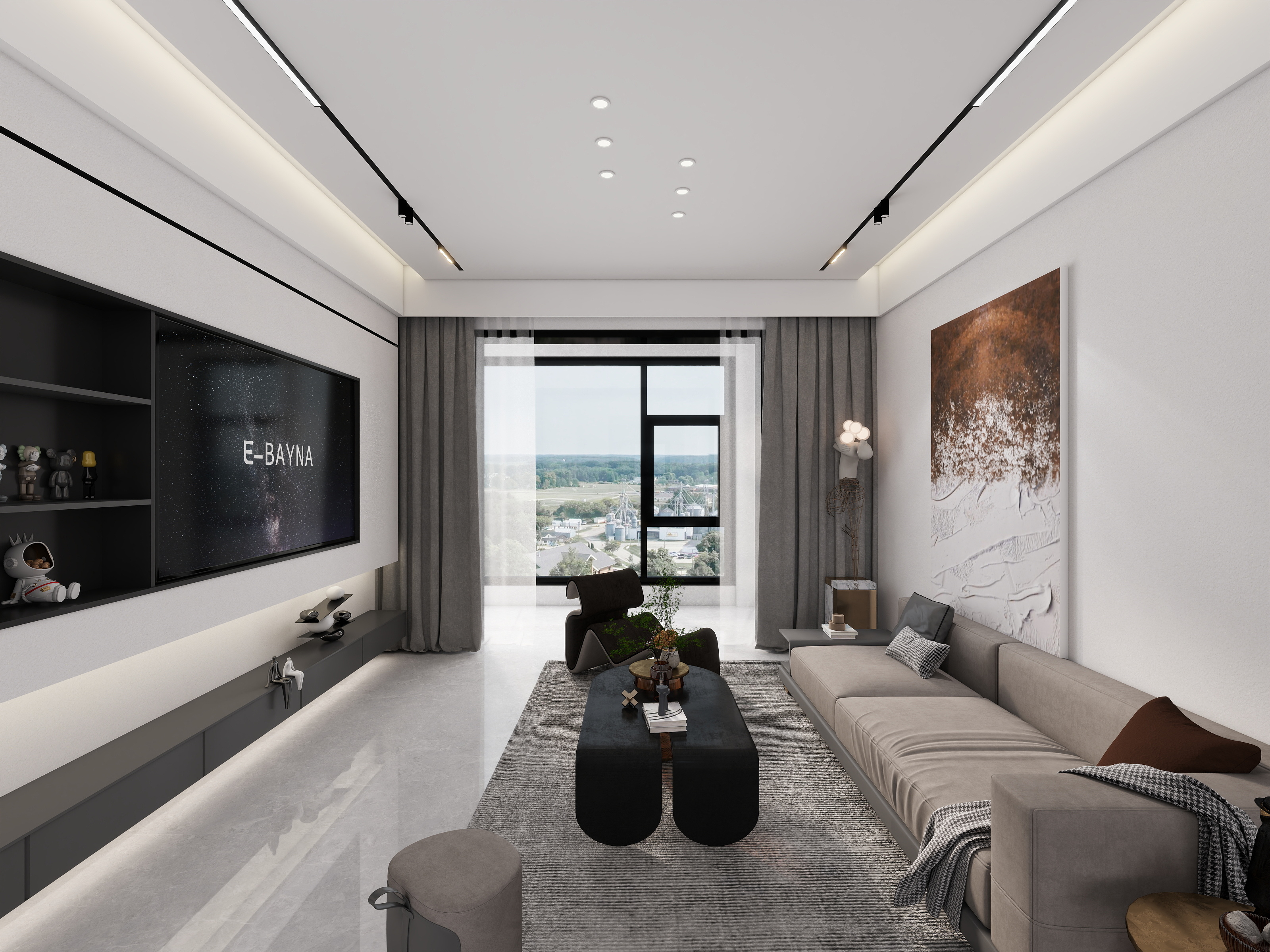 上海华锋国际设计工作室李锋-九江印119㎡ 3房客餐厅-装修设计方案