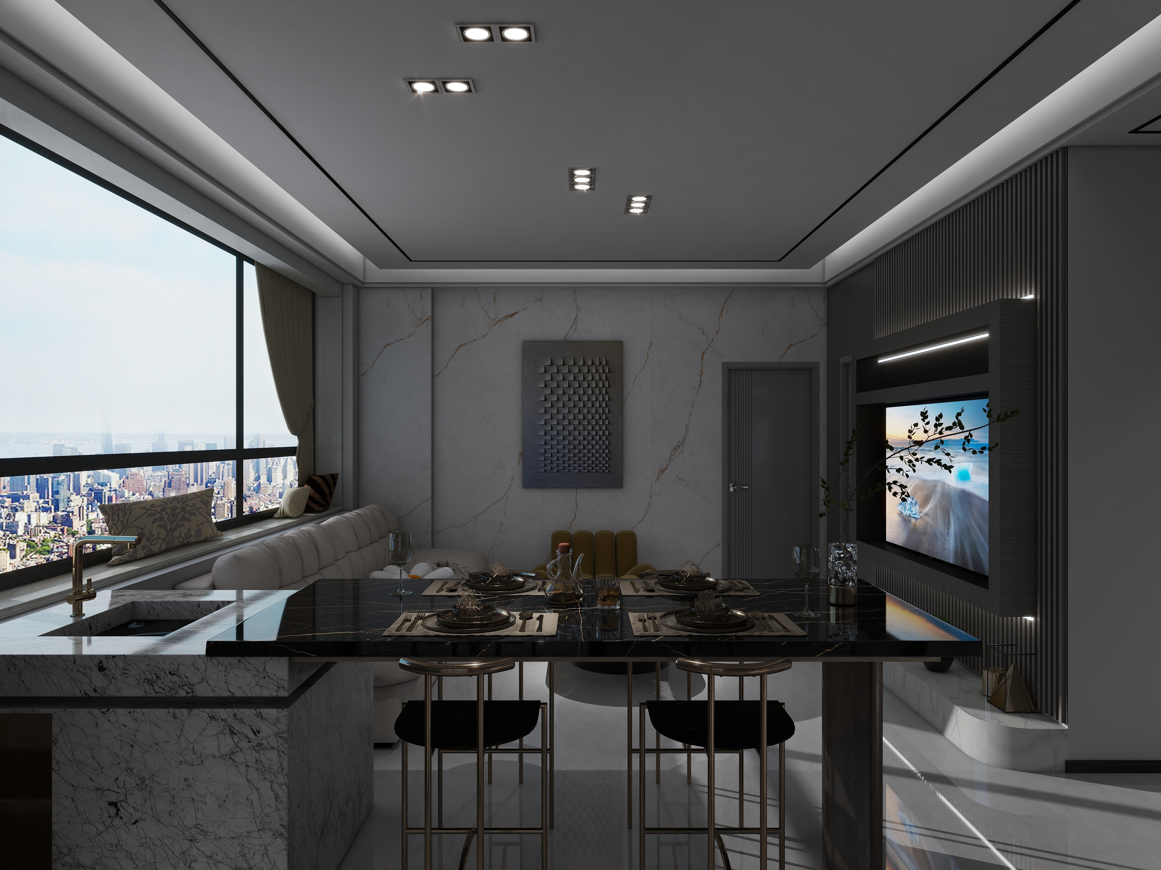 设计裴工UZFA-广宇万科公园里109㎡3室-装修设计方案