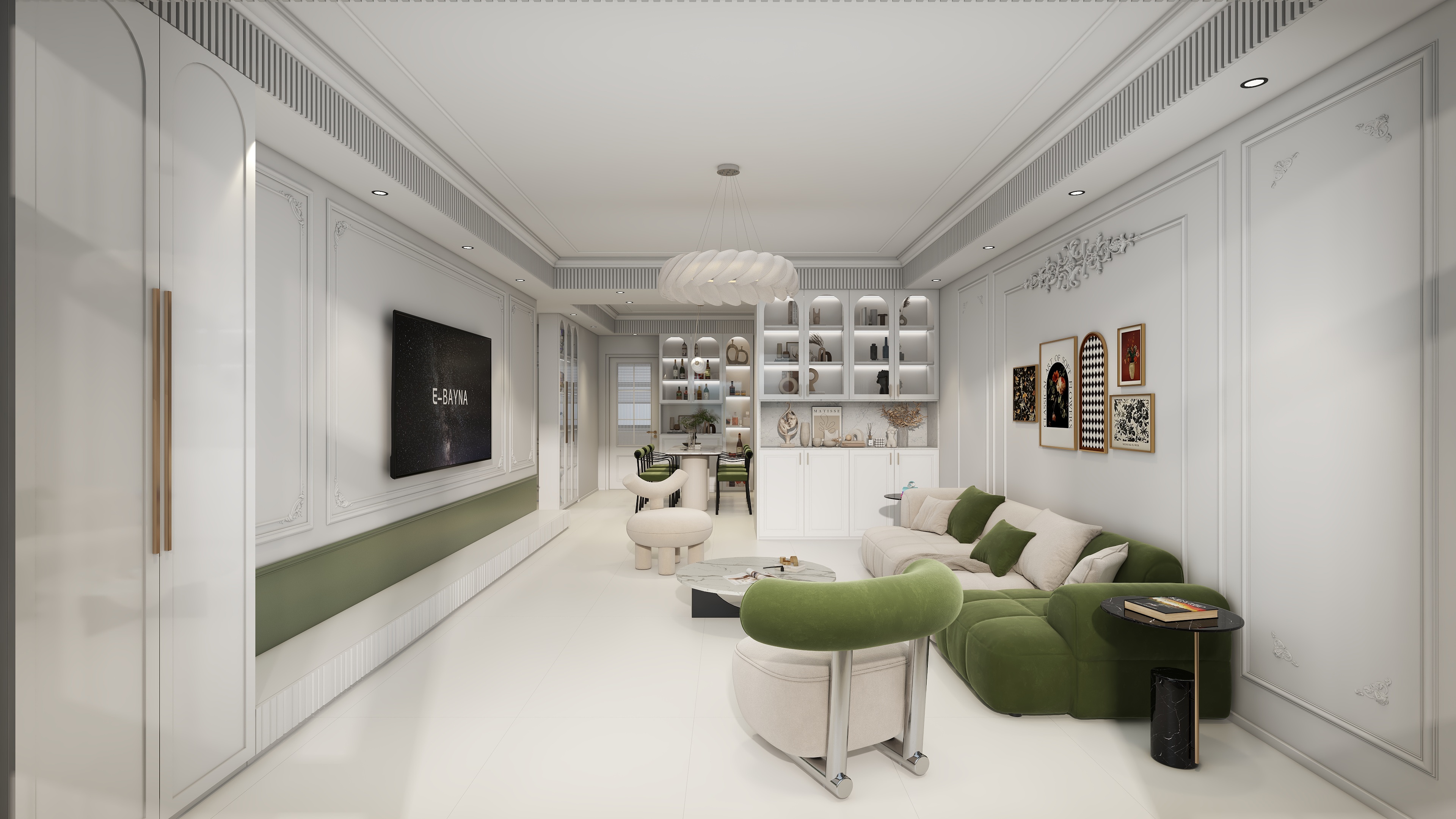 星空设计500一套-轻奢123㎡4室装修效果图