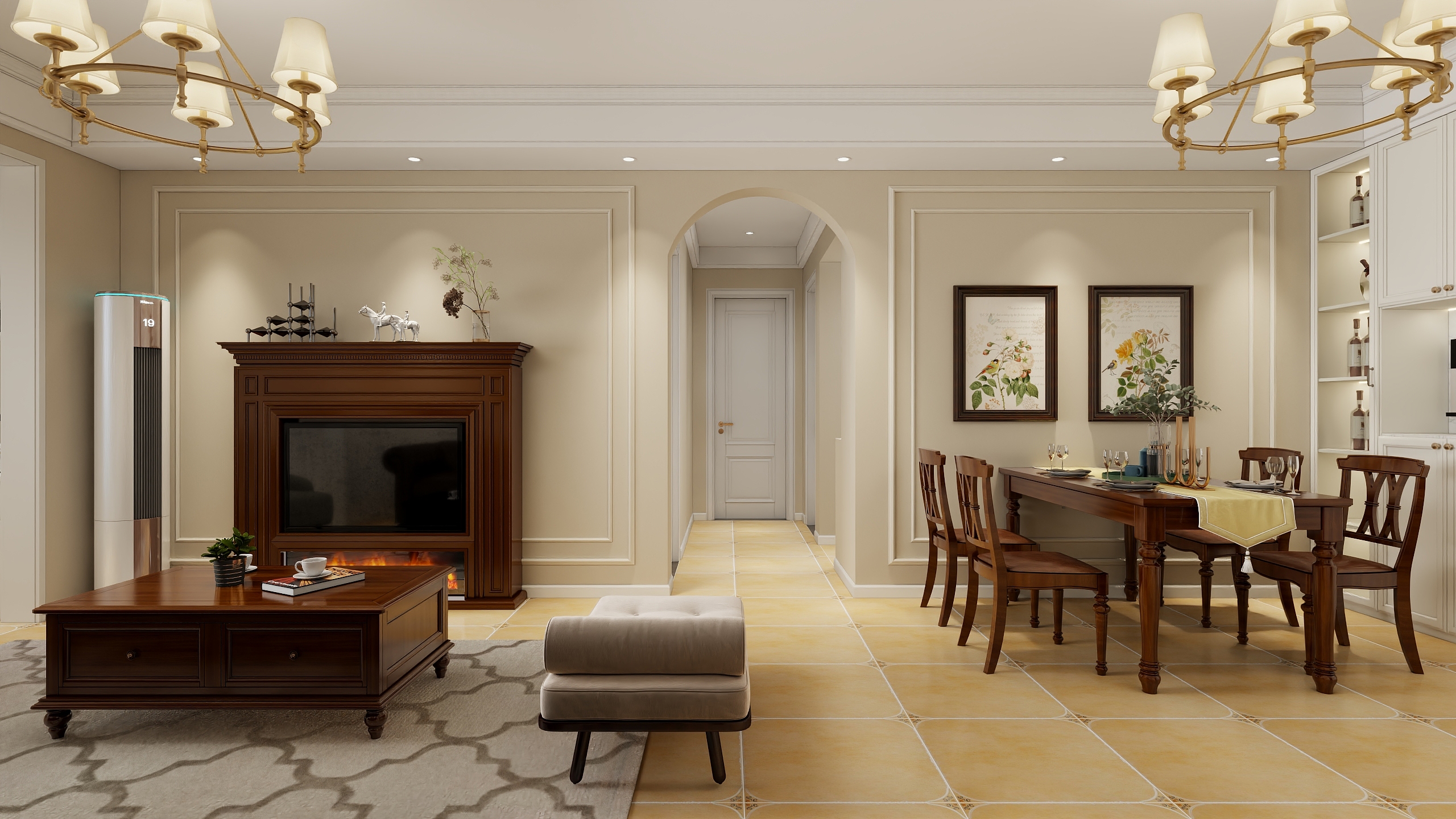 惠惠设计-120㎡-美式田园-装修设计方案