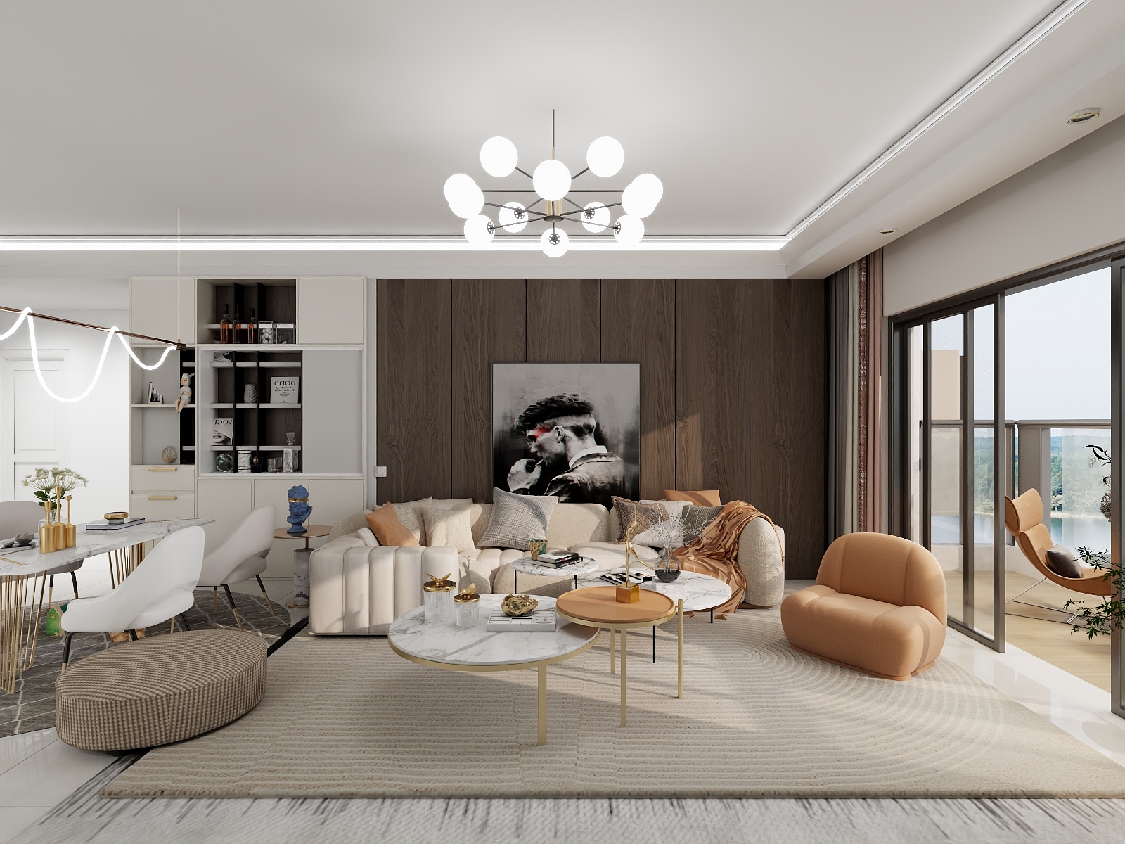 吴爽-139m²现代简约风格装修效果图