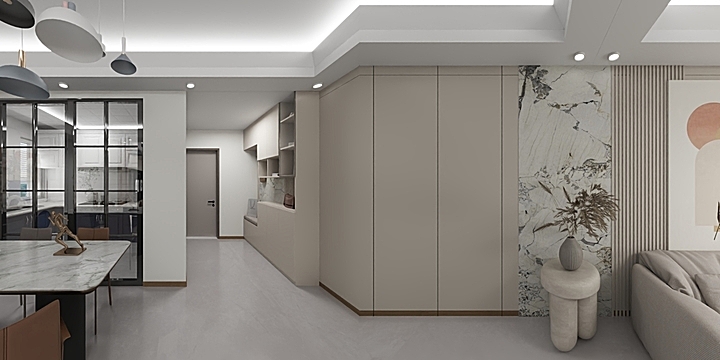 青岛伊诺馨城装饰工程有限公司-中欧滨江悦89平一-装修设计方案