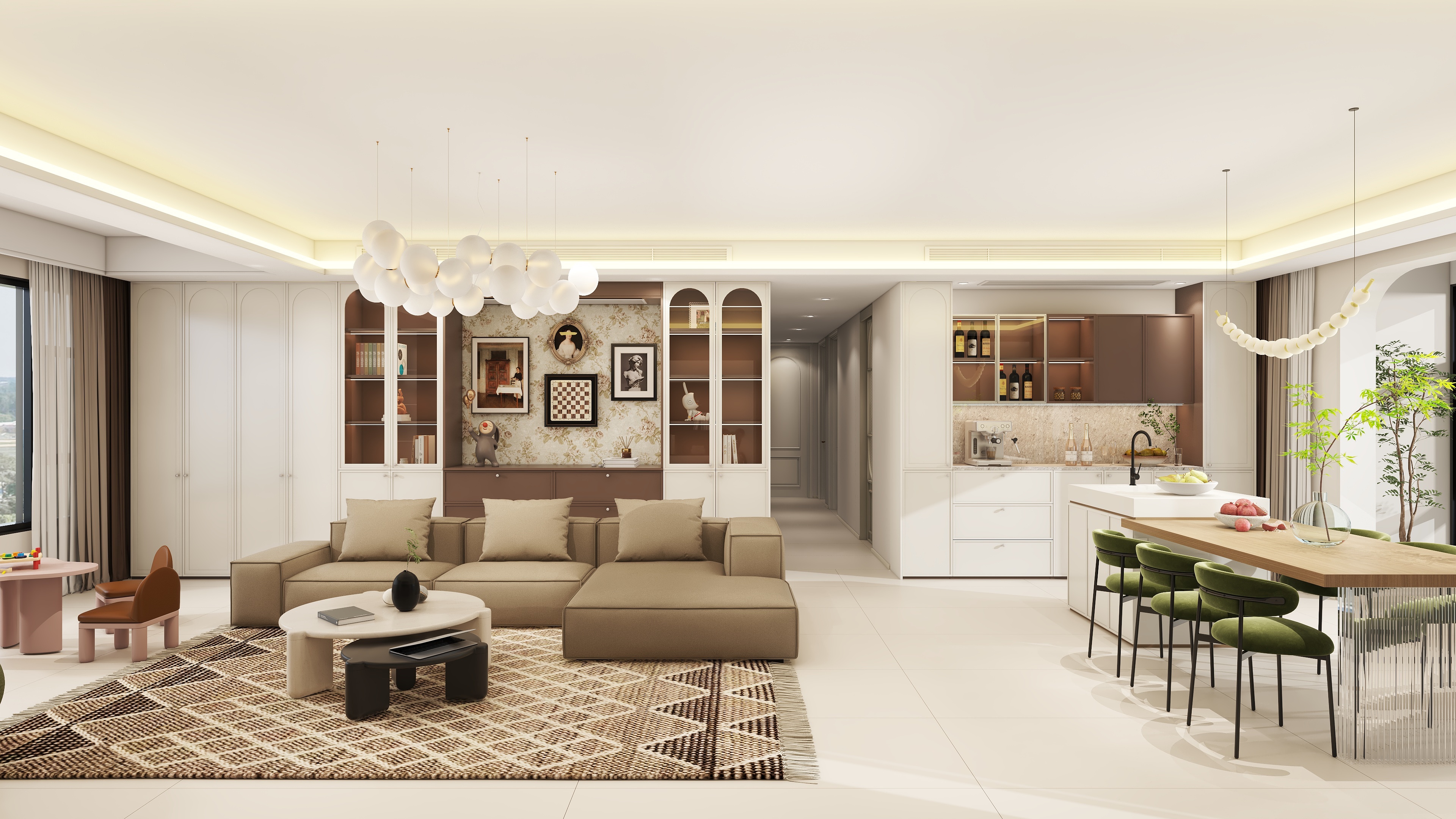 设计师安园园呀-华润凯旋门二期180五房两厅北欧奶油风刘总-装修设计方案