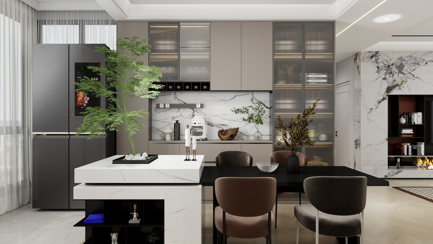 1867*fdGQ-奶油风方案120m²装修效果图