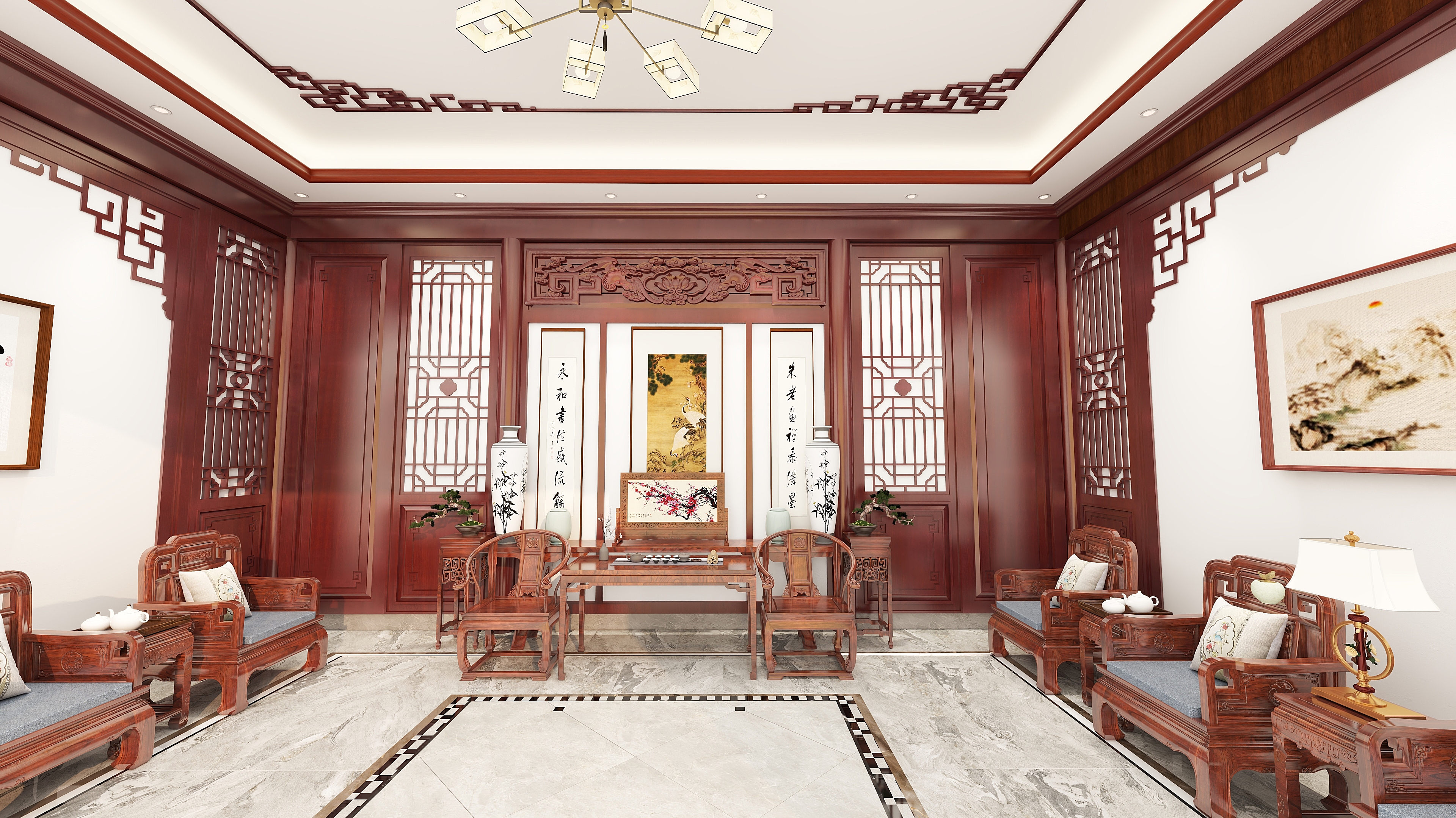 天南游客-古典中式大堂-装修设计方案