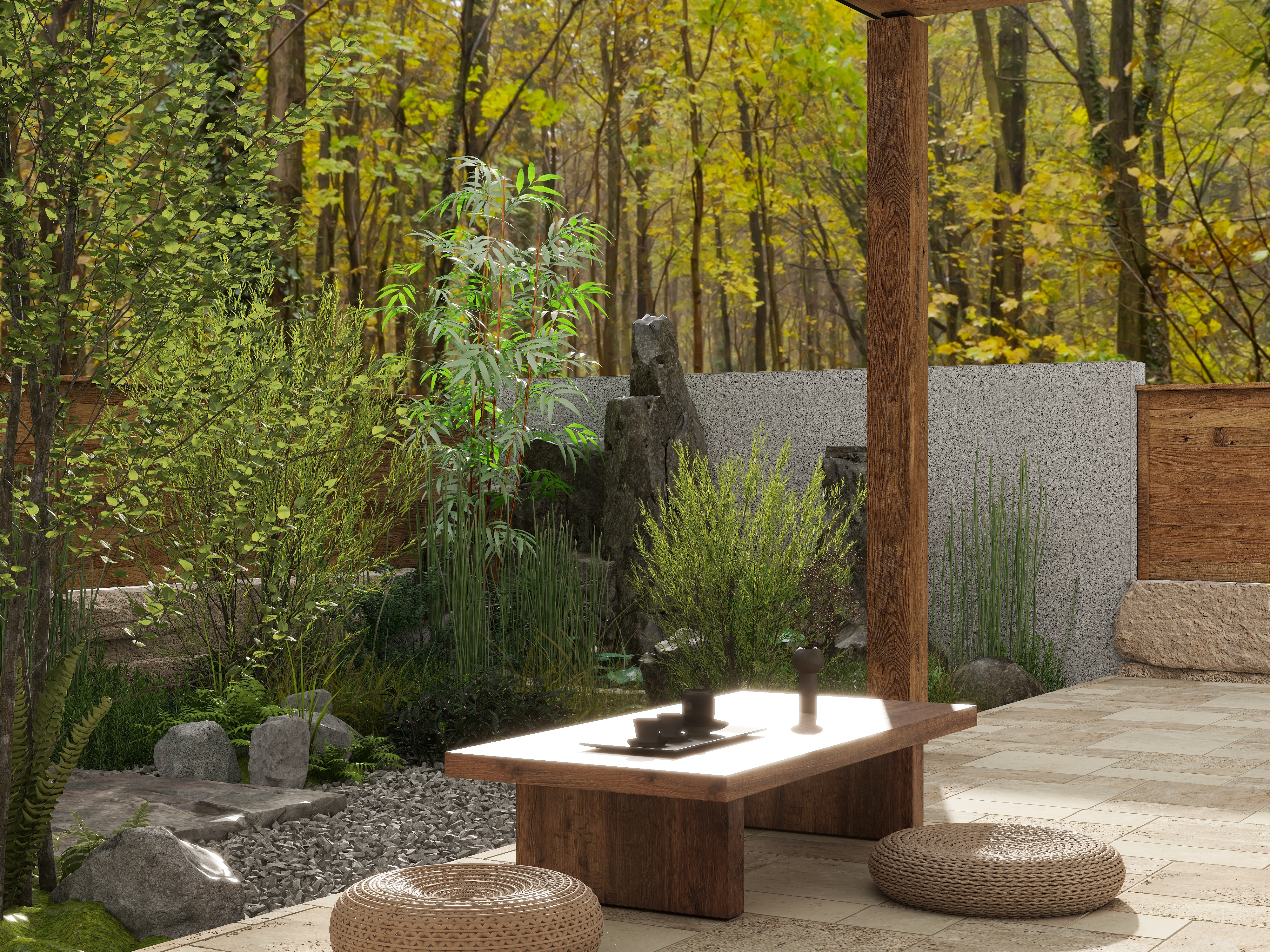 包包别-《自然主义》-成都新尚.尚院一层后花园装修效果图第2张