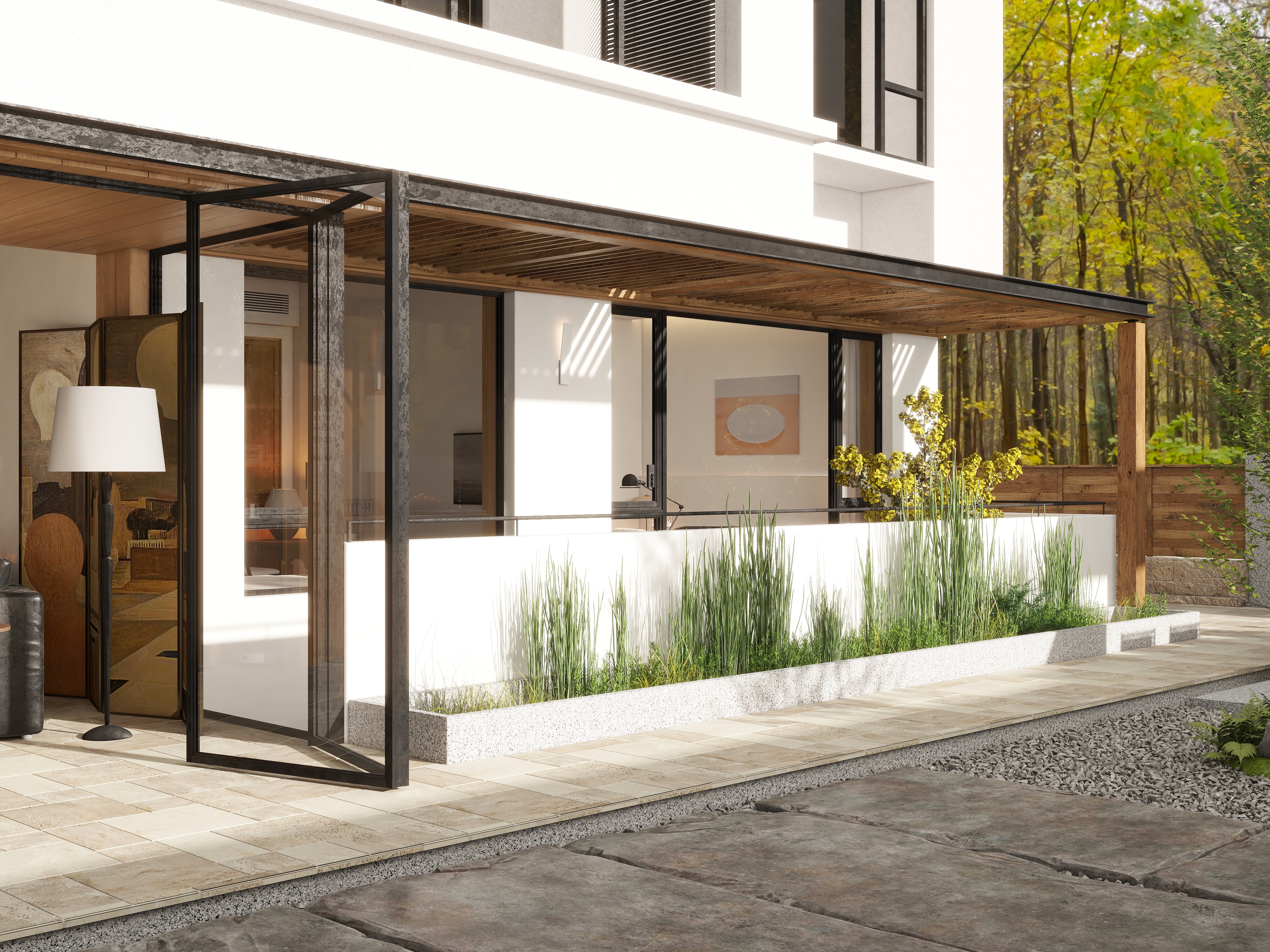 包包别-《自然主义》-成都新尚.尚院一层前花园装修效果图第1张