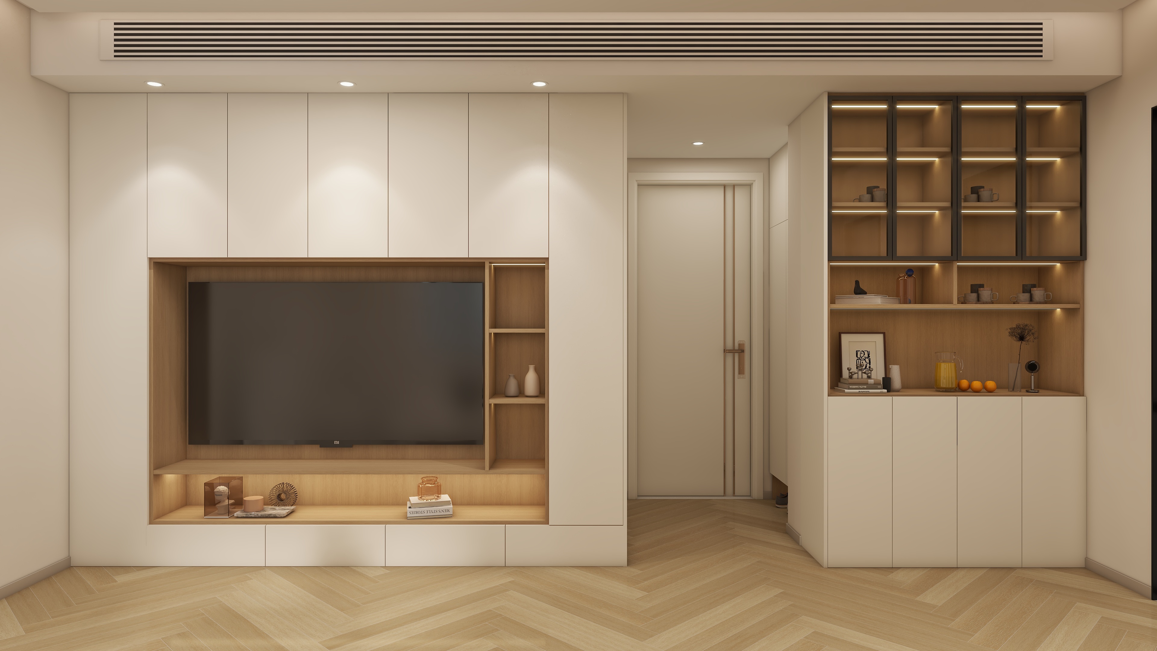 上海圣贤装饰设计工程有限公司-62平小户型奶油风-装修设计方案