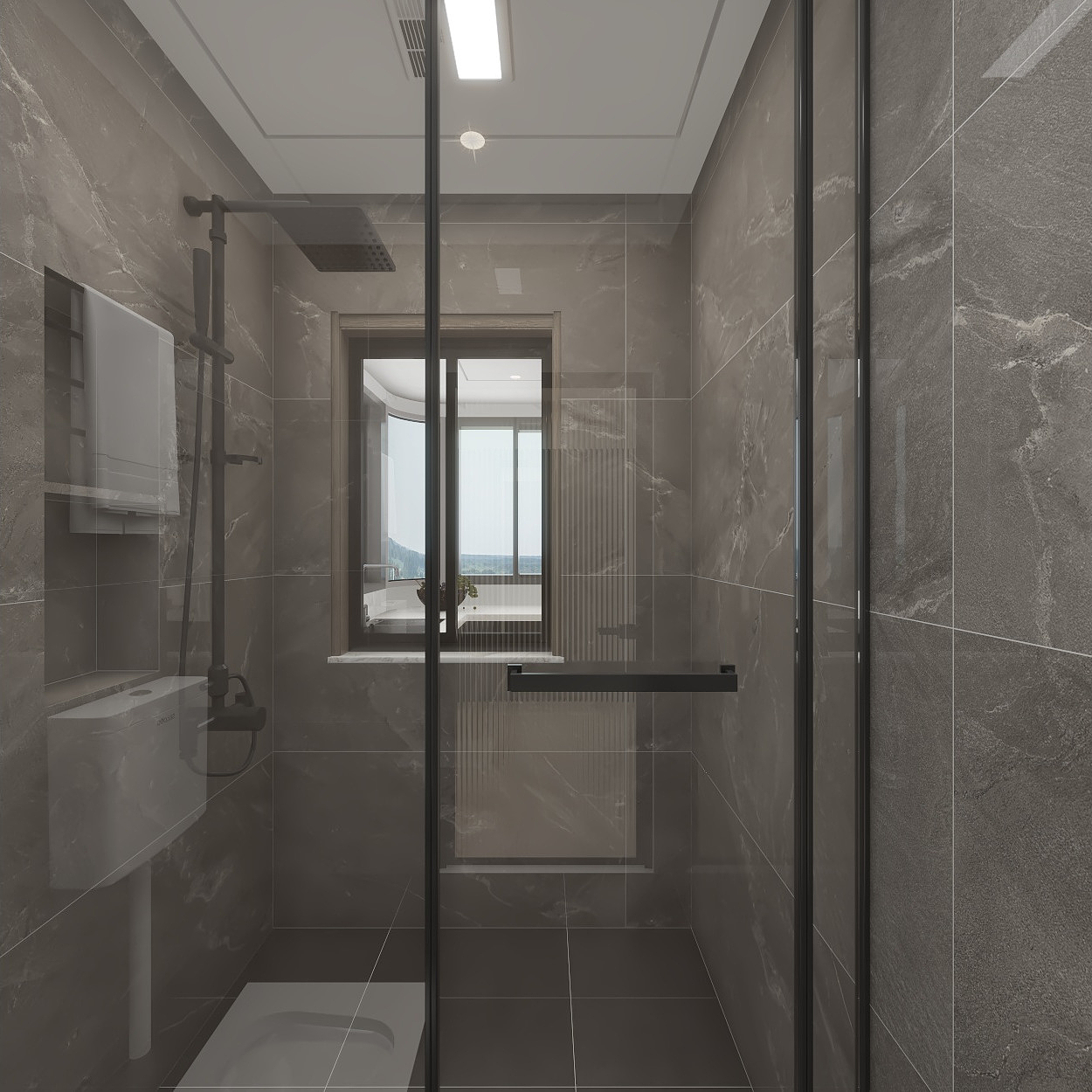 壹诺设计工作室-117㎡3室-现代简约 一层卫生间装修效果图第3张