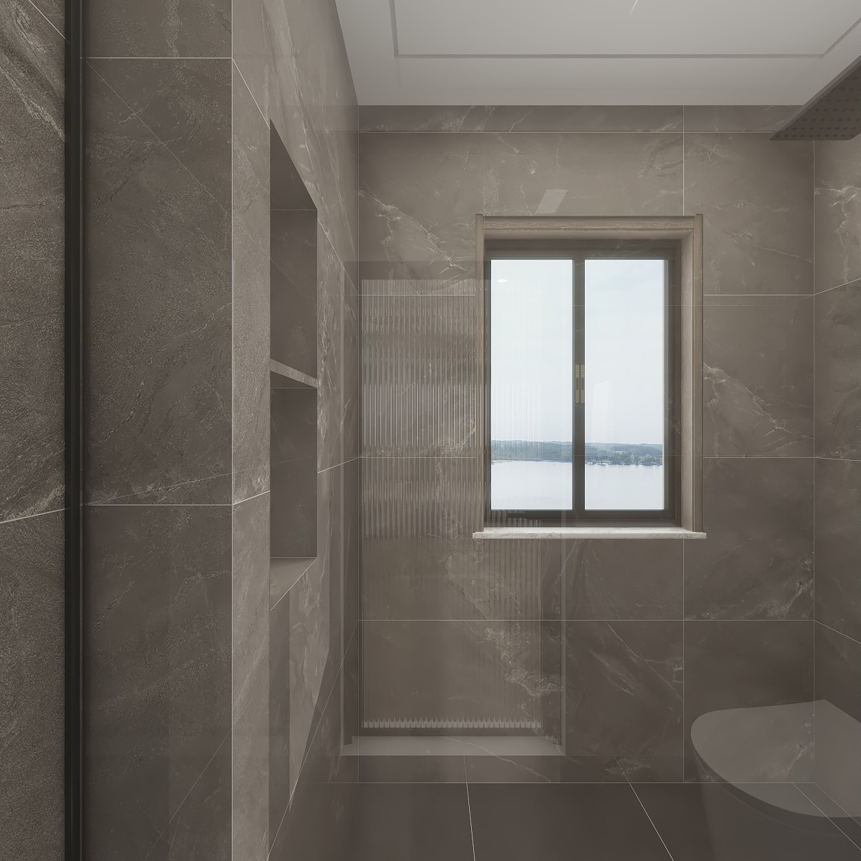 壹诺设计工作室-117㎡3室-现代简约 一层卫生间装修效果图第3张