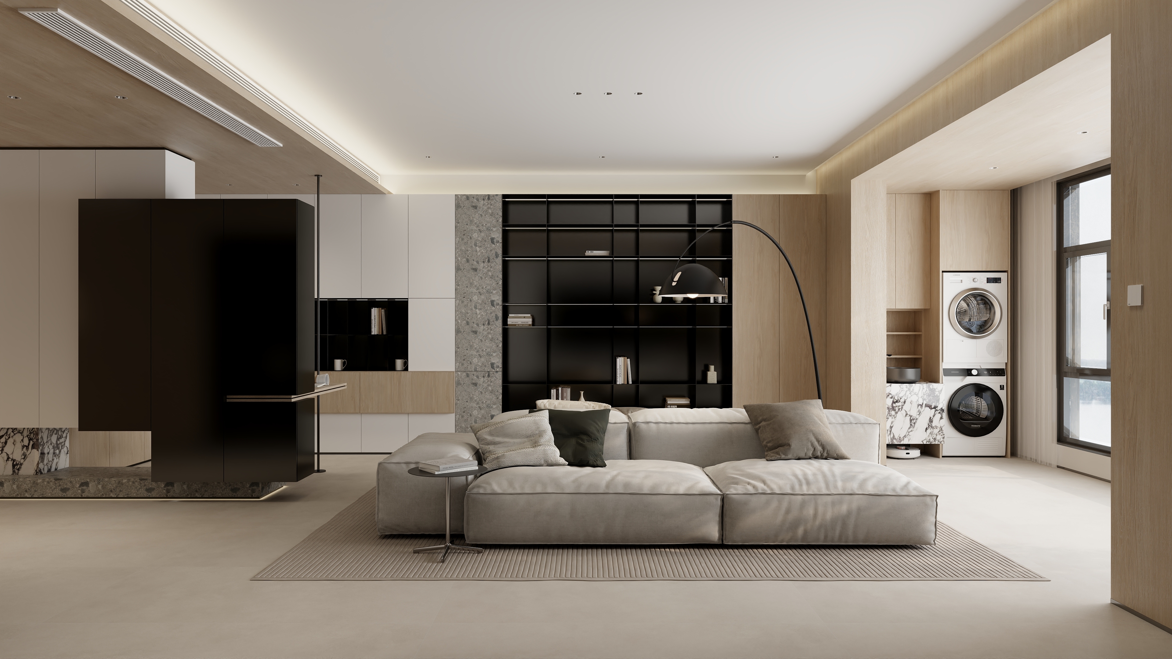 简诚家居FtUM-190㎡原木风极简大平层装修效果图