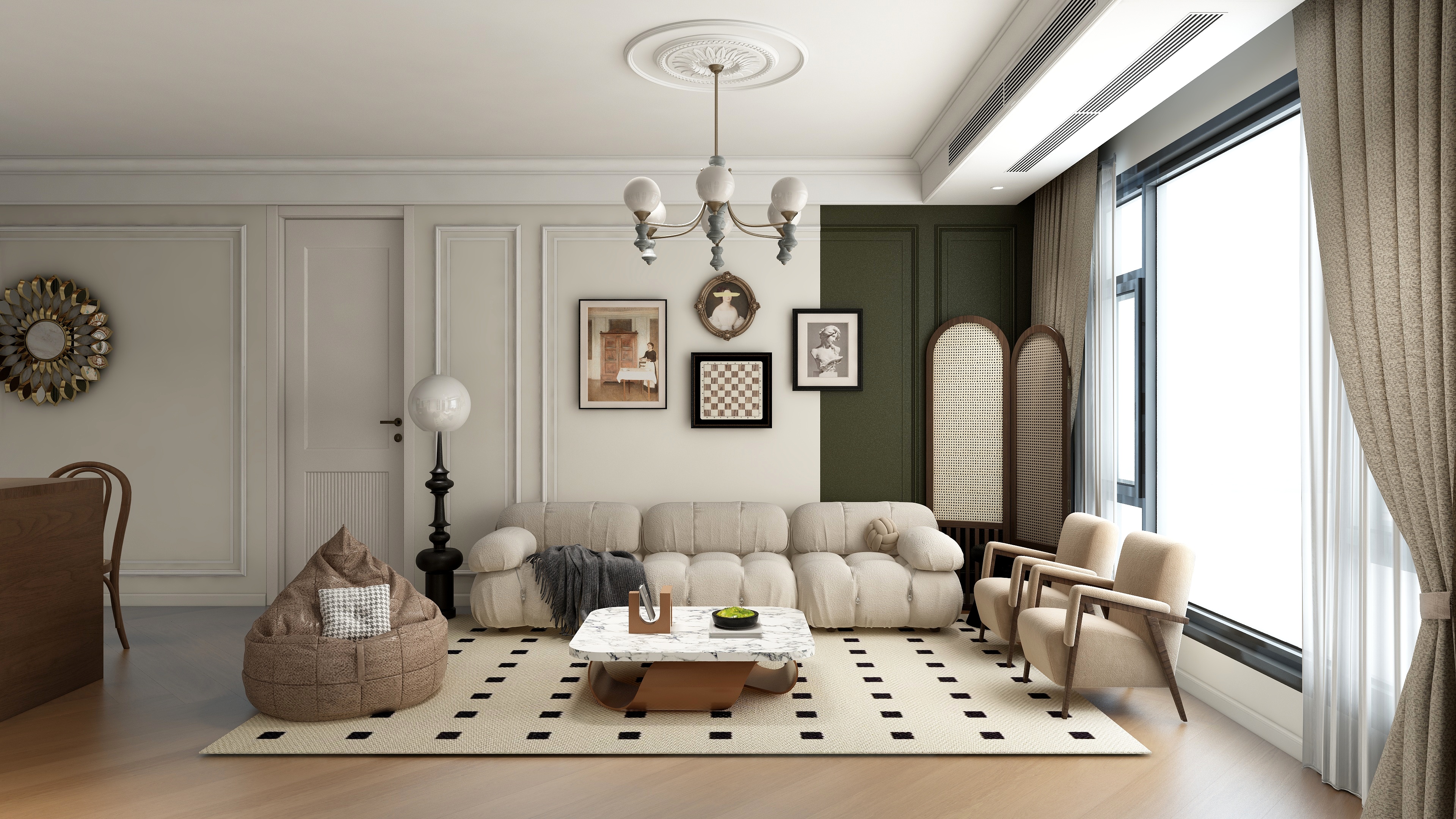 鑫景尚装饰2-小区房112㎡4室装修效果图