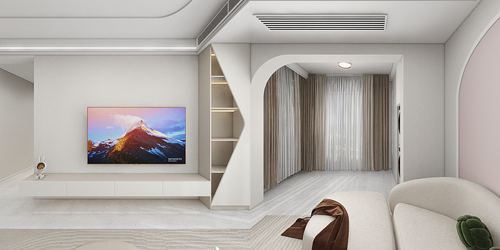 艺空间装饰设计-王小权-海德公园81㎡3室-装修设计方案