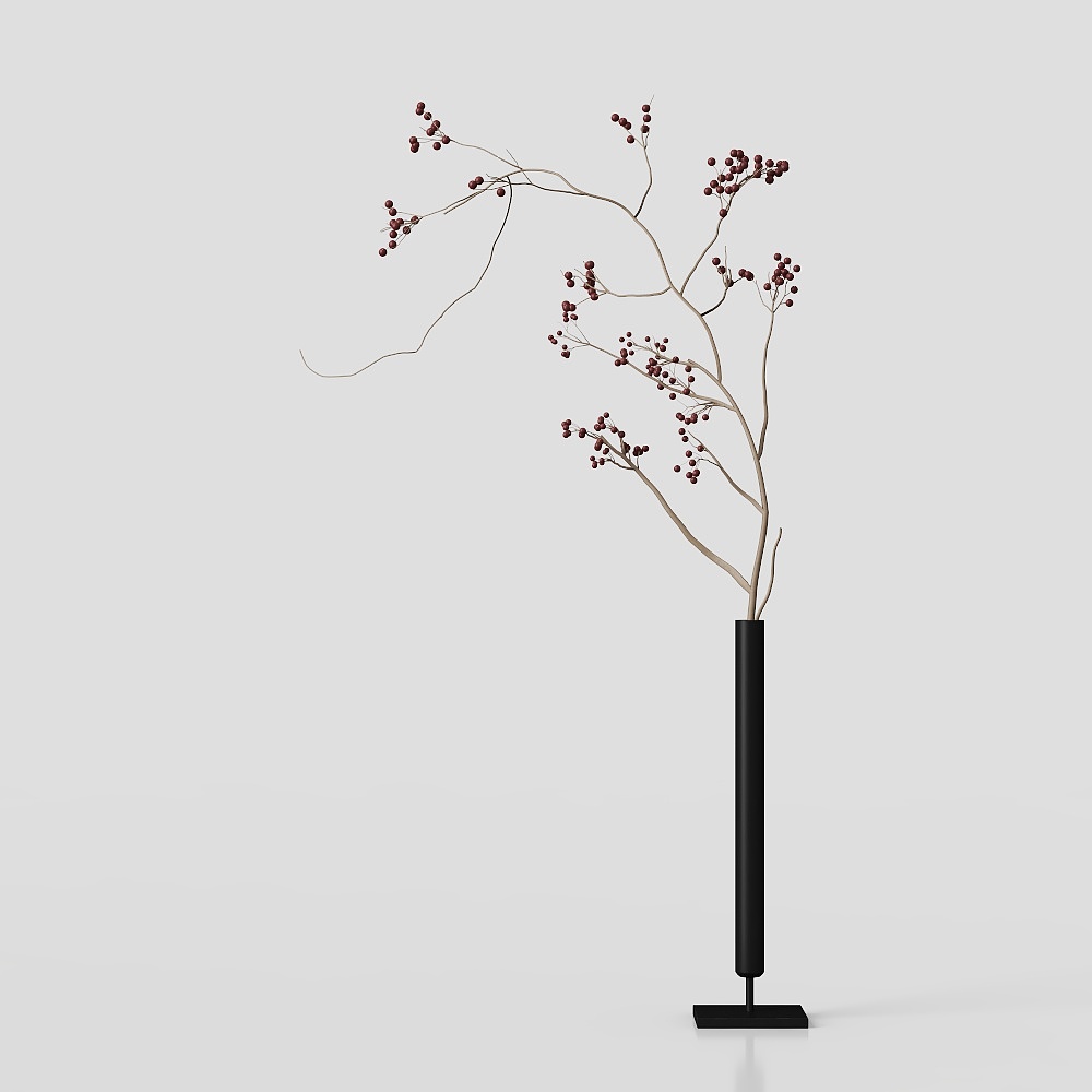 现代中古风干枝花卉摆件