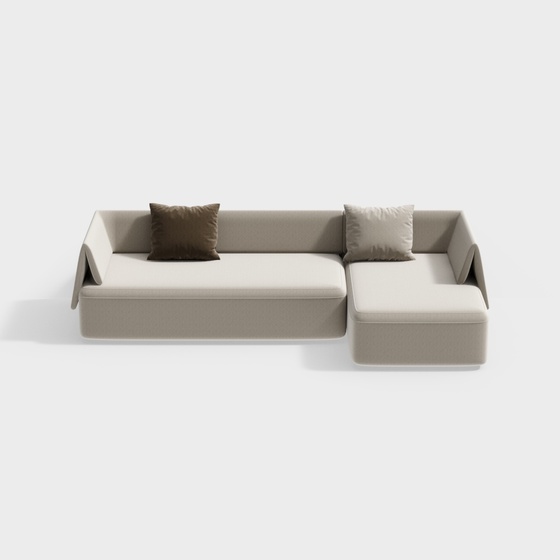 Wabi-sabi L-shaped corner sofa