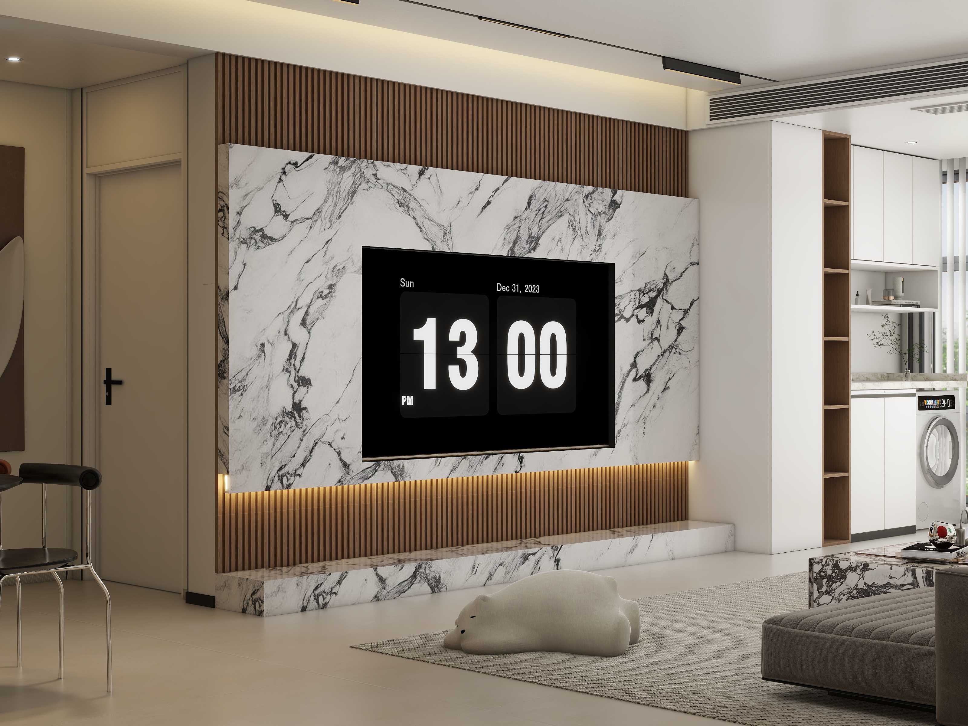 YM徐工设计-《月河》130平现代简约-装修设计方案