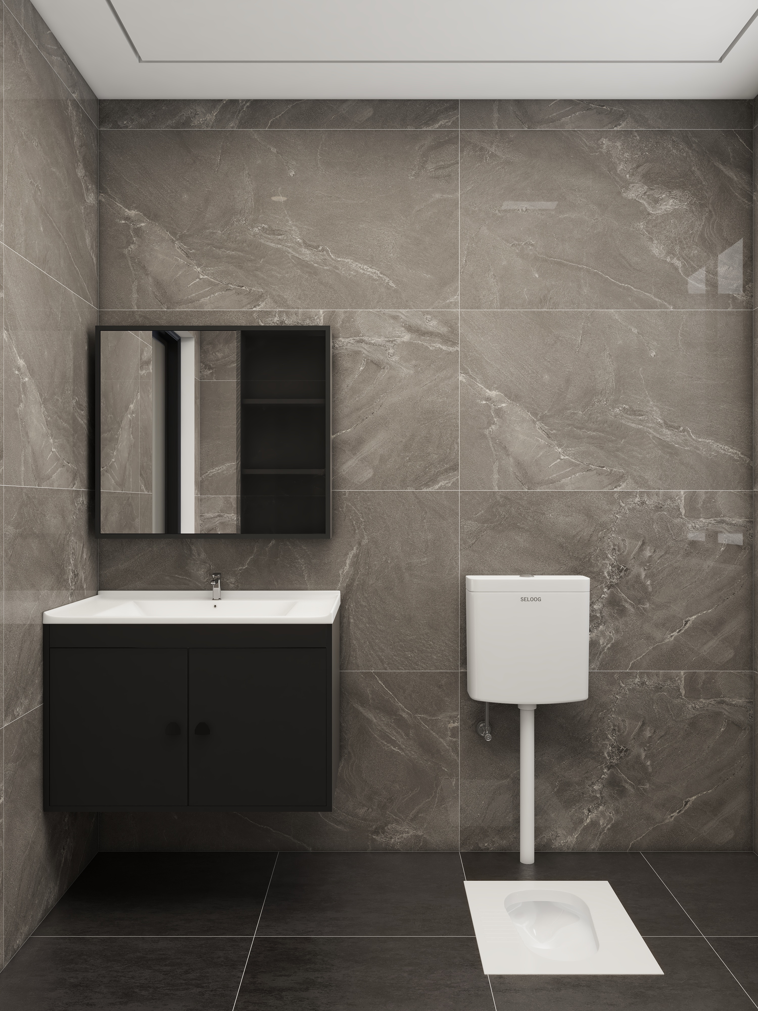 壹诺设计工作室-117㎡3室-现代简约 一层卫生间装修效果图第1张