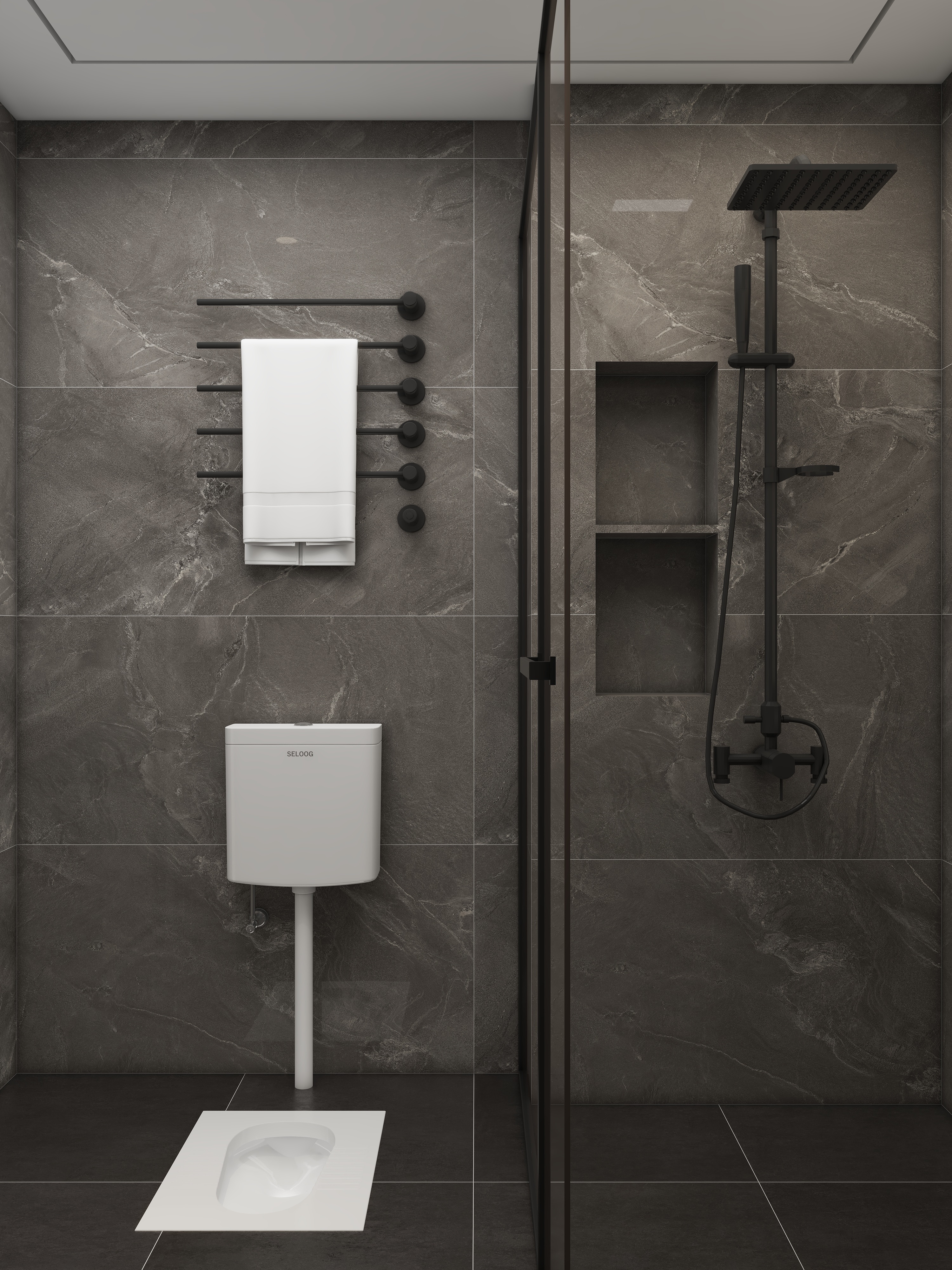 壹诺设计工作室-117㎡3室-现代简约 一层卫生间装修效果图第2张