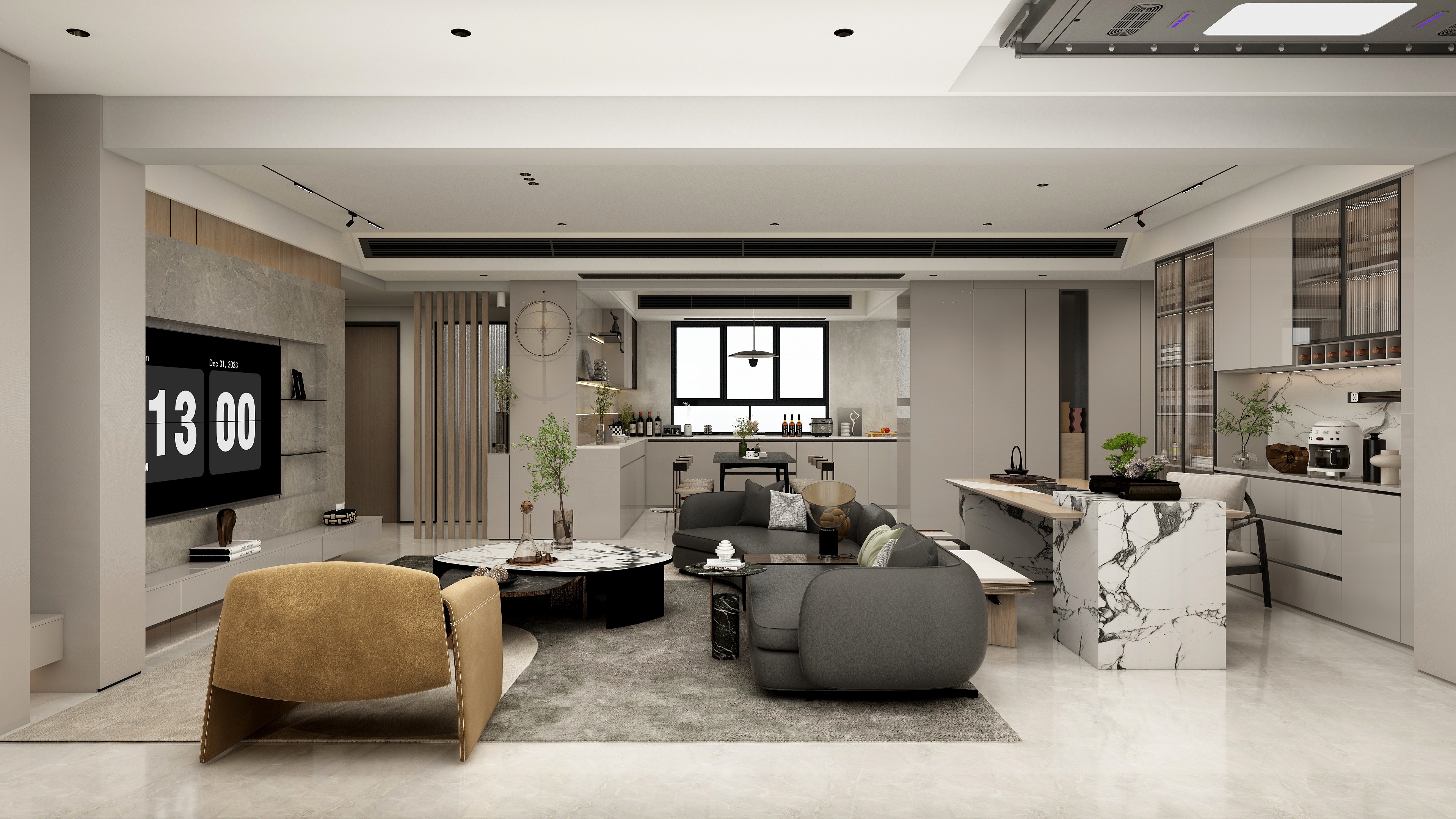 张煜强煜境设计-148平米现代简约四房装修效果图