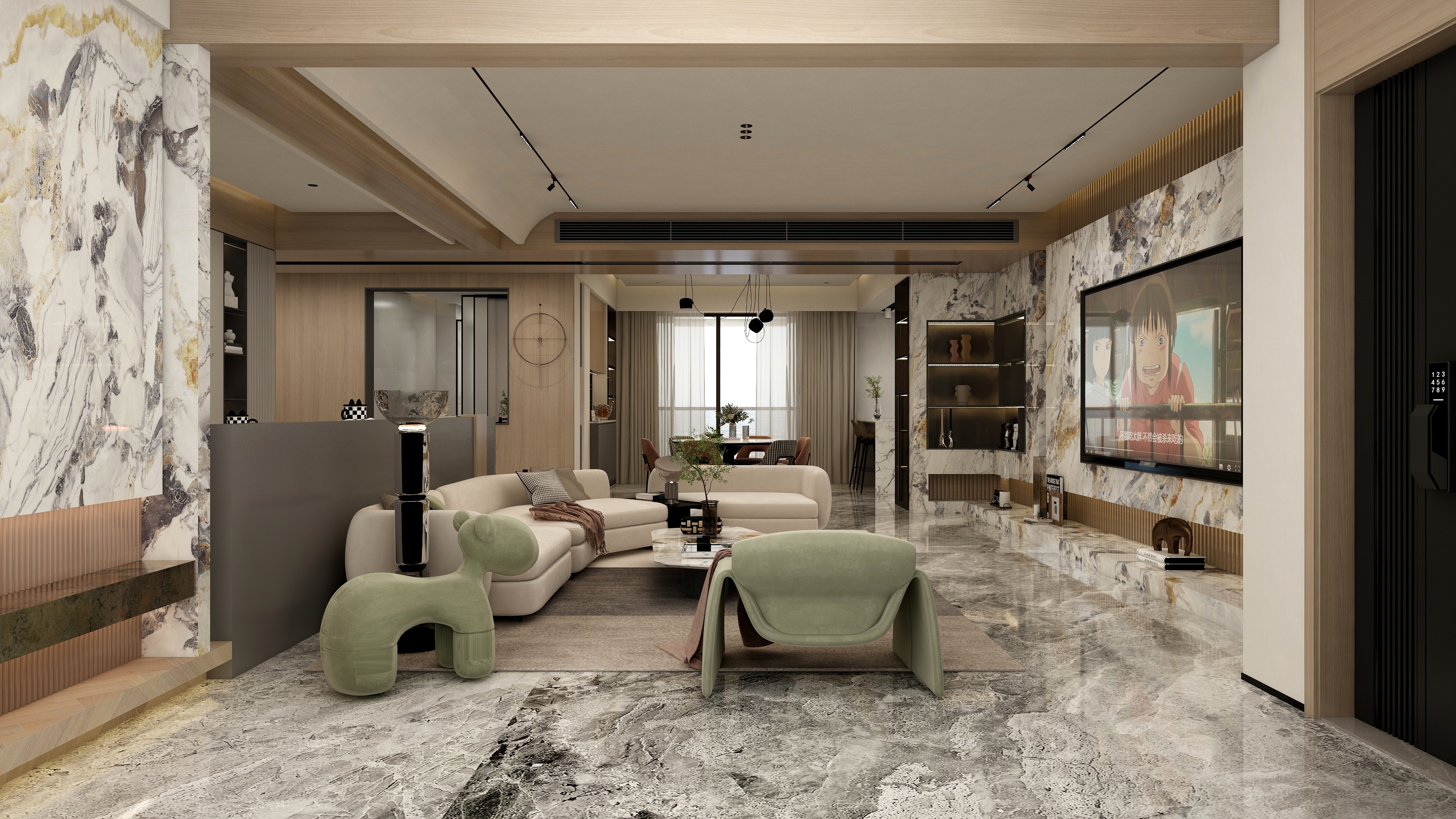 张煜强煜境设计-180平米现代豪华四房装修效果图