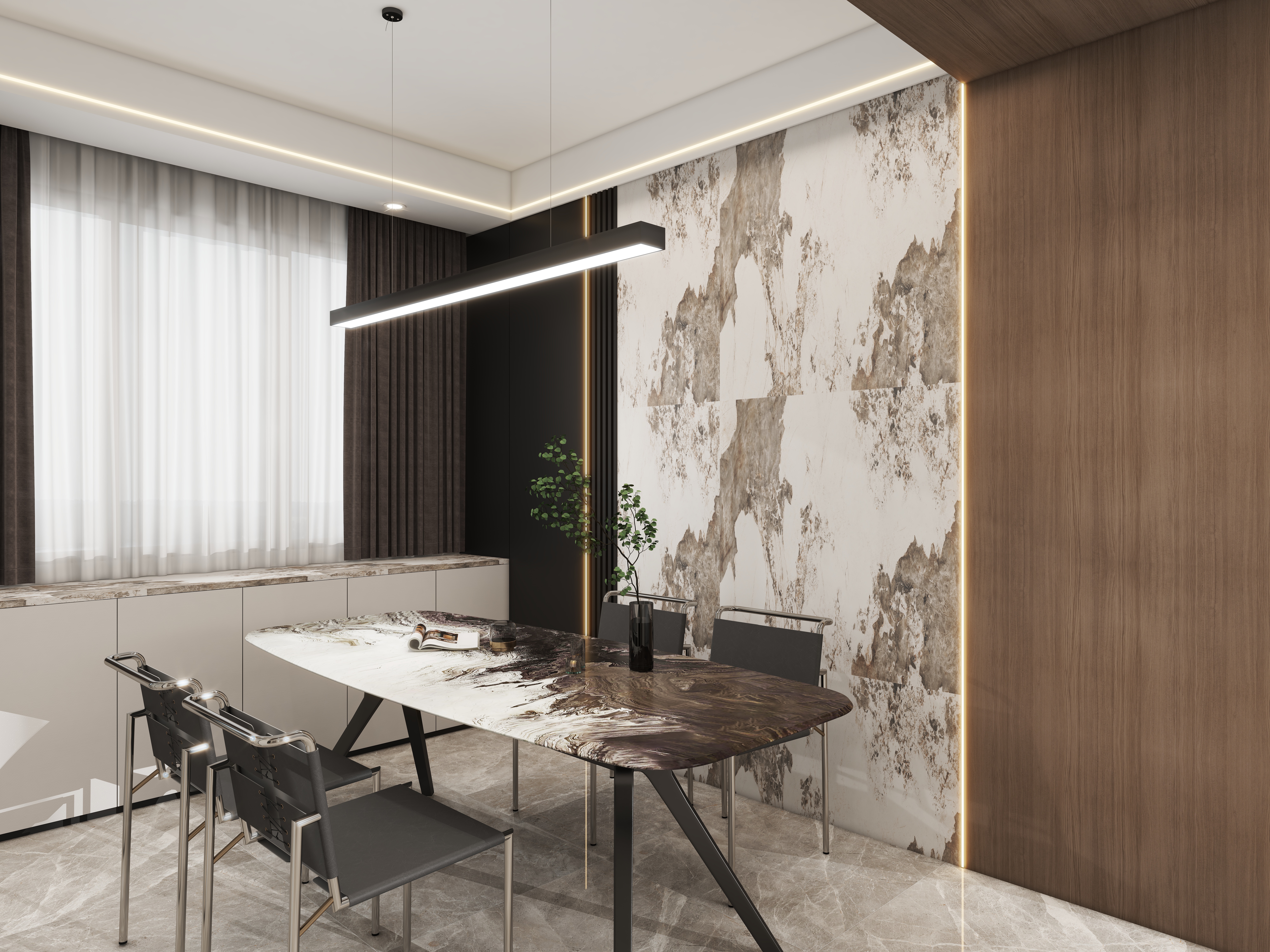 壹诺设计工作室-115㎡3室-现代简约 装修效果图