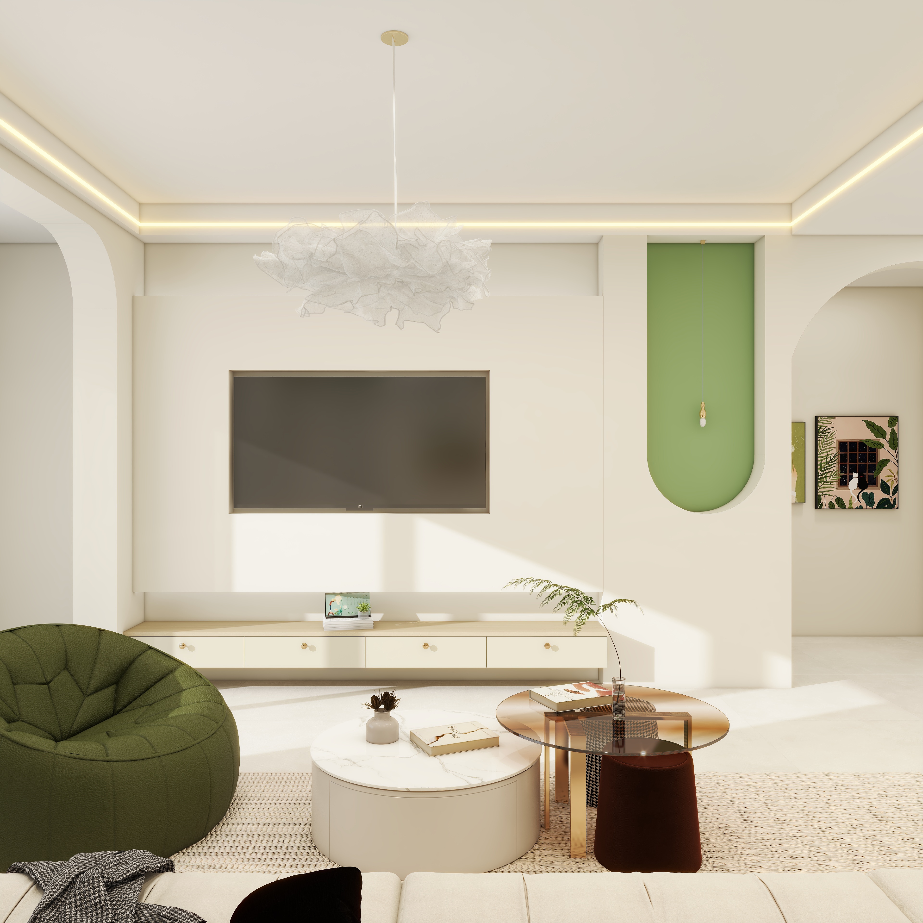 张星-奶油风两室-装修设计方案