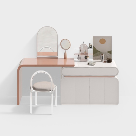 Modern cream style Orange counter and stool combination