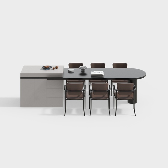 Modern restaurant island dining table and chair combination