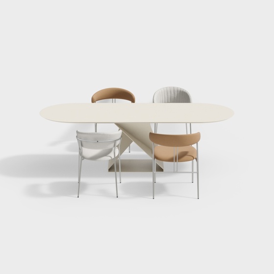 Modern cream style restaurant dining table and chair combination