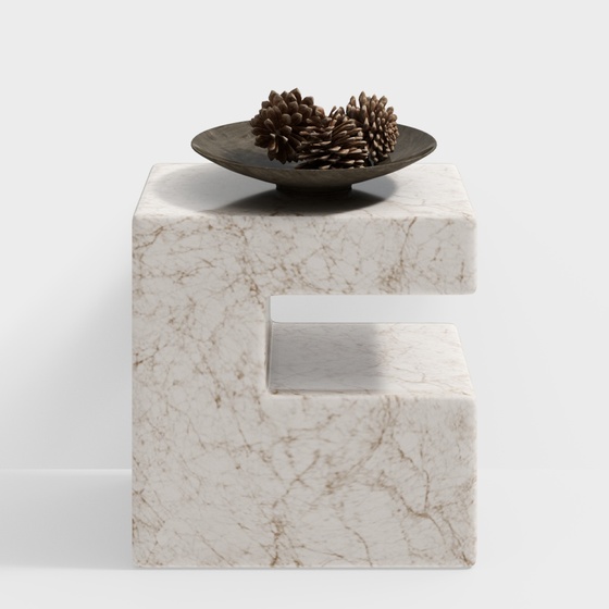 Modern white marble square edge several