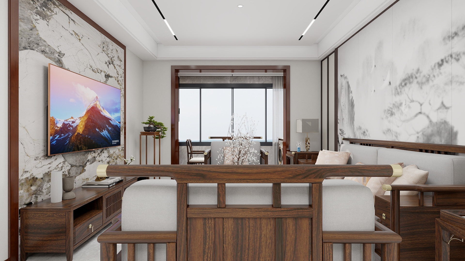 李青越-112方新中式四居室装修效果图