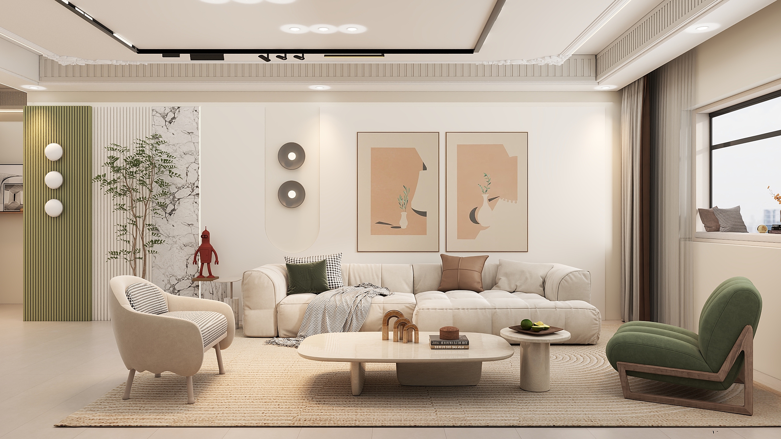 越z设计-甜蜜的奶油装修效果图