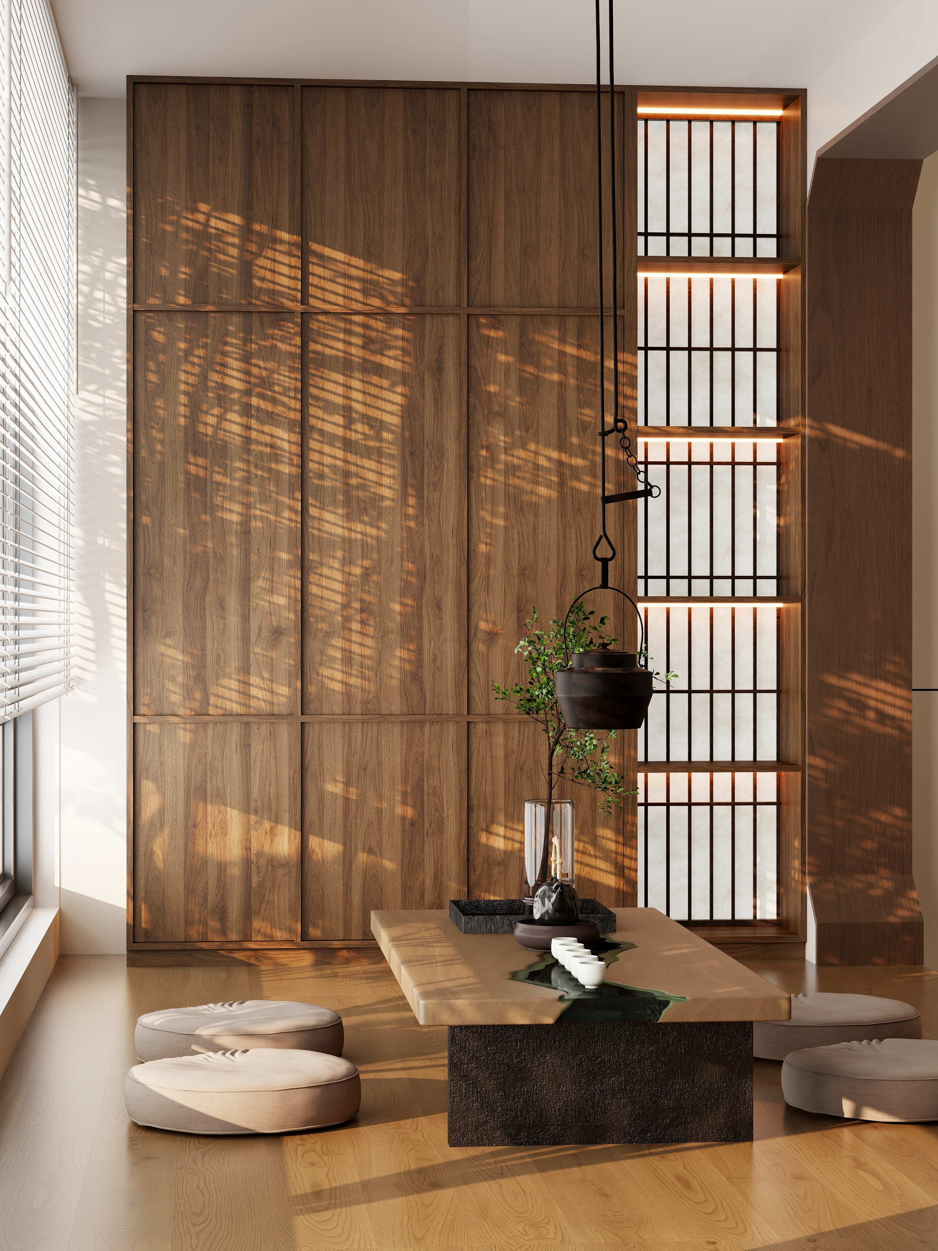 觅境设计工作室-碧桂园宋代美学一层阳台装修效果图第1张