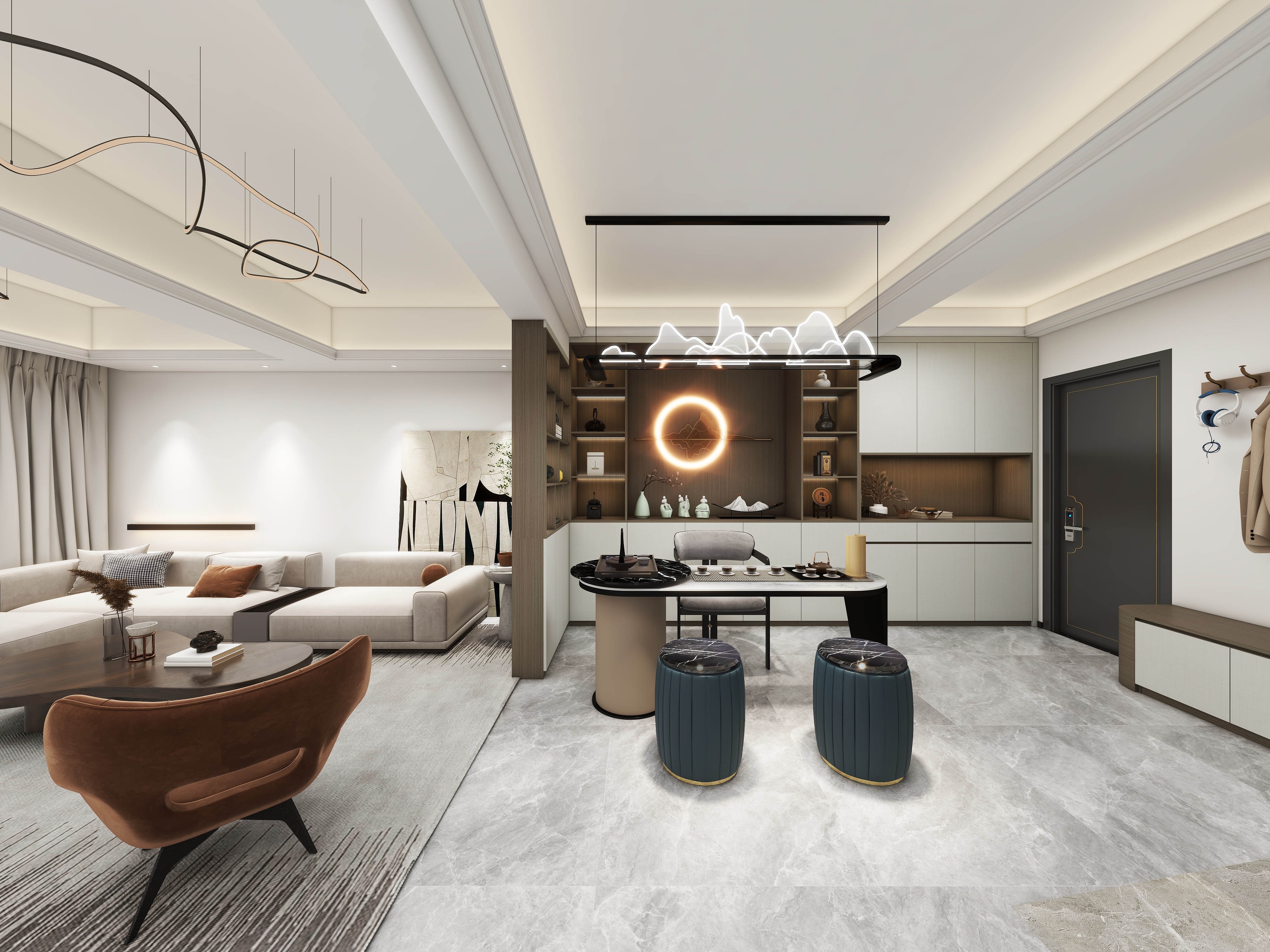 百艺空间装饰-简约现代三居-装修设计方案