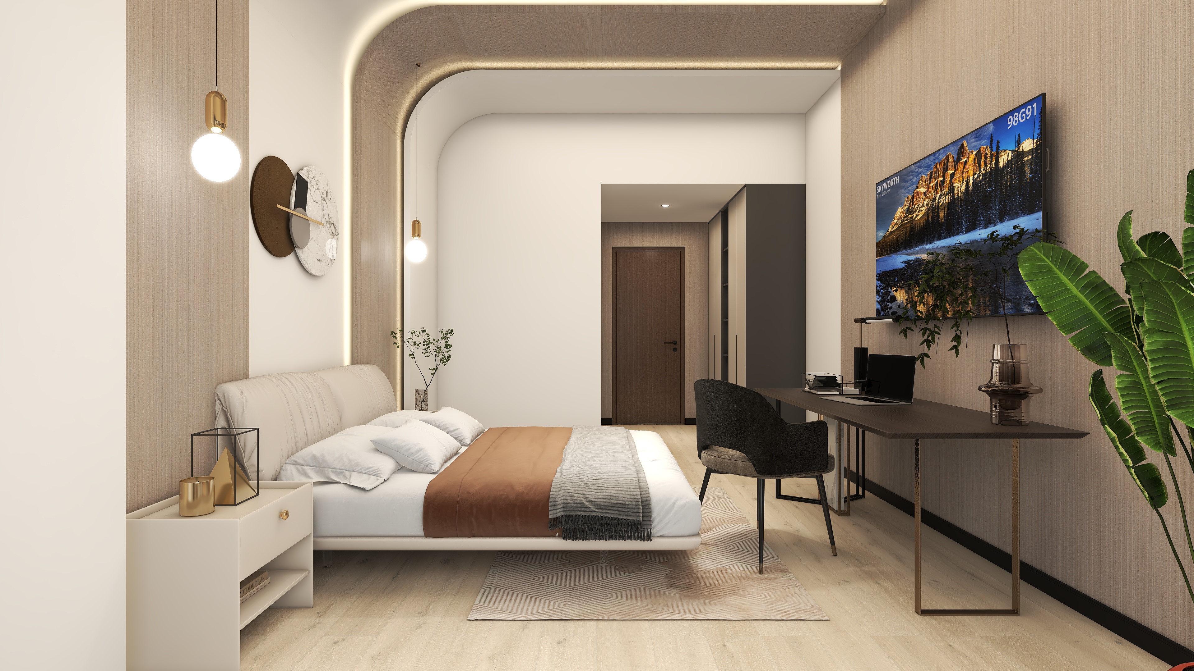 东乐设计-花园104㎡1室-装修设计方案