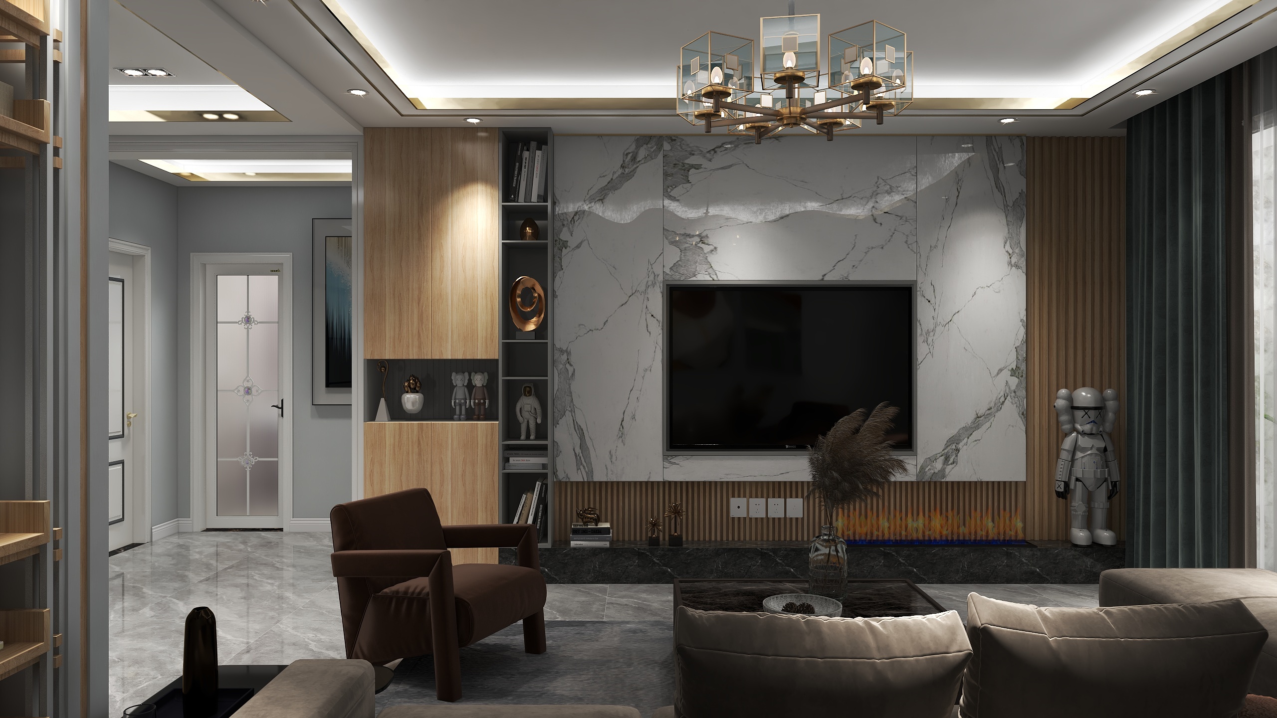 设计*效果图陈旺-瑞华苑123㎡2室-装修设计方案