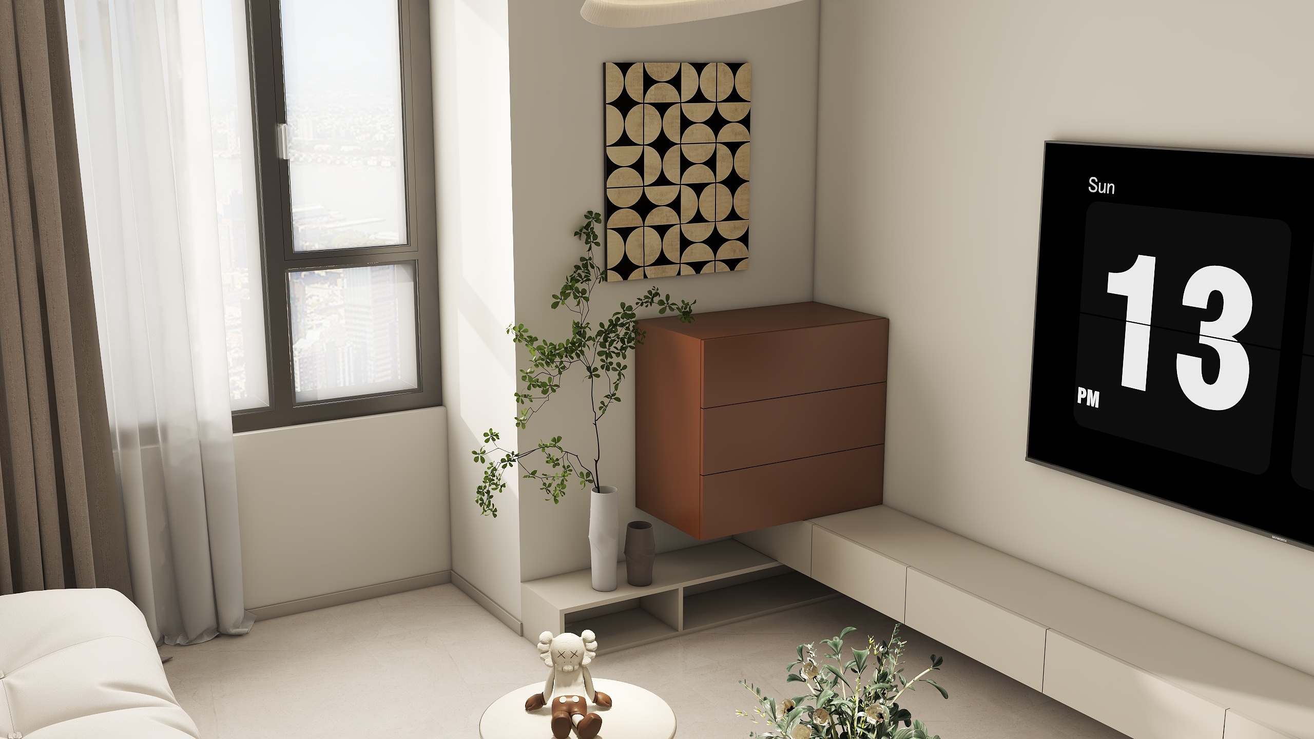 大大大可呀-砖红~87平现代奶油-装修设计方案