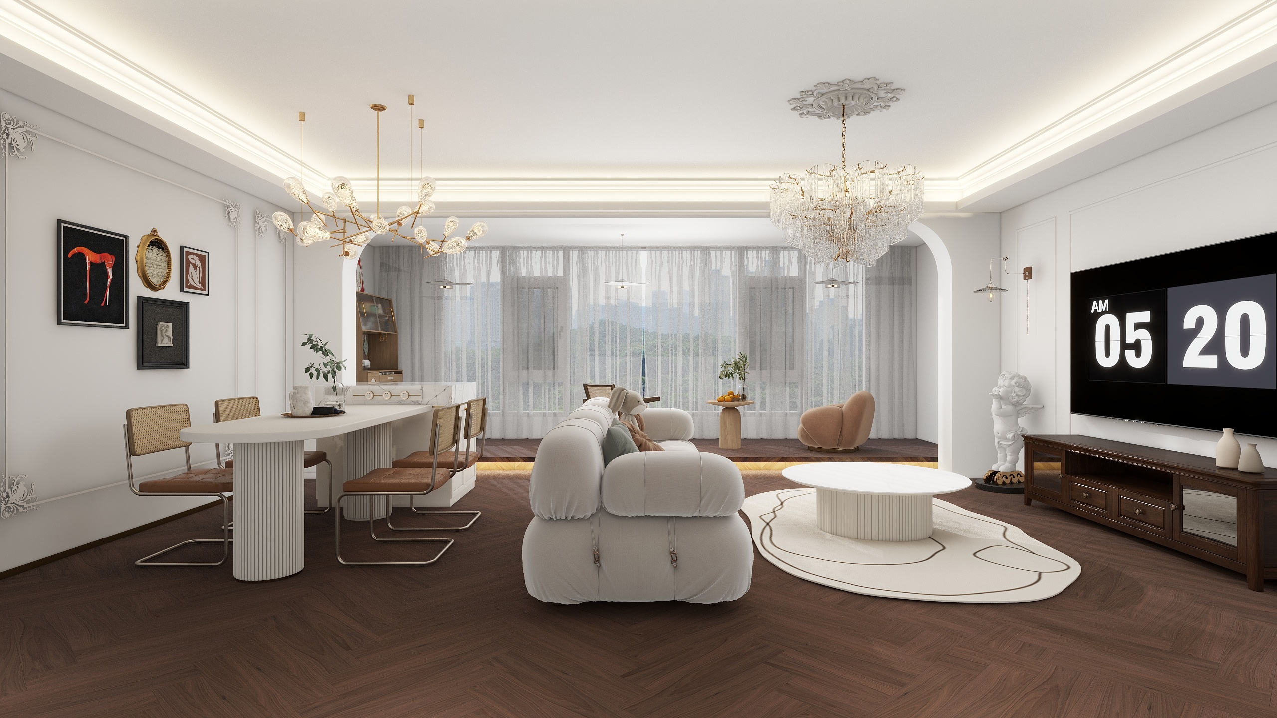 设计师杨俊清-晶宫泉城印象98平方-轻奢-装修设计方案