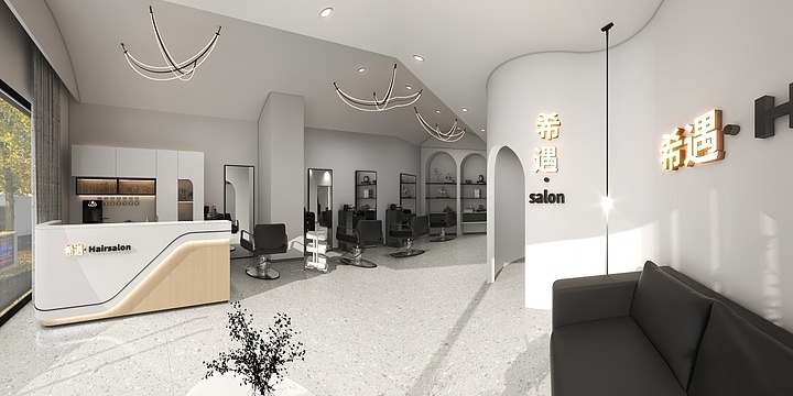 全案设计H华北华-希遇美发沙龙-装修设计方案