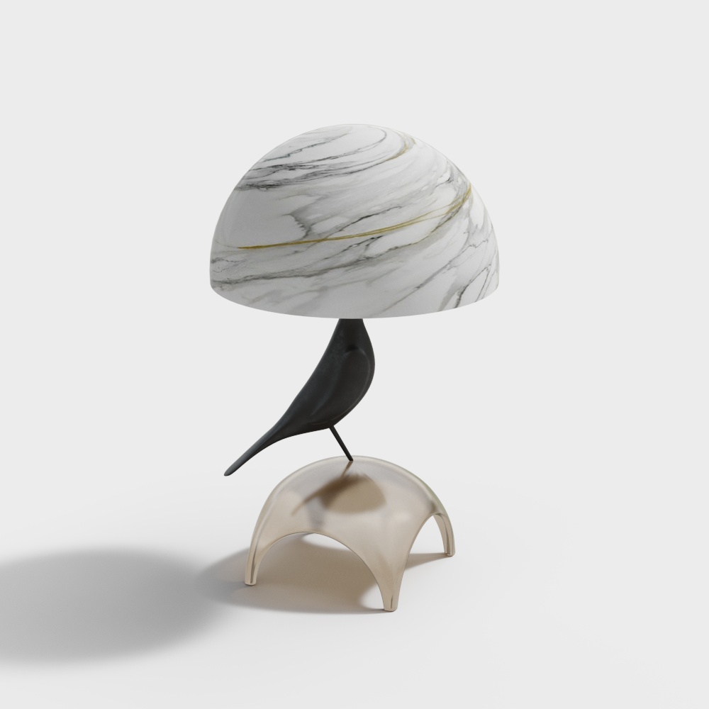 轻奢小鸟台灯3D模型