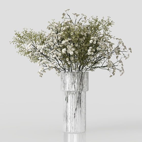 Modern Glass Vase With Flowers